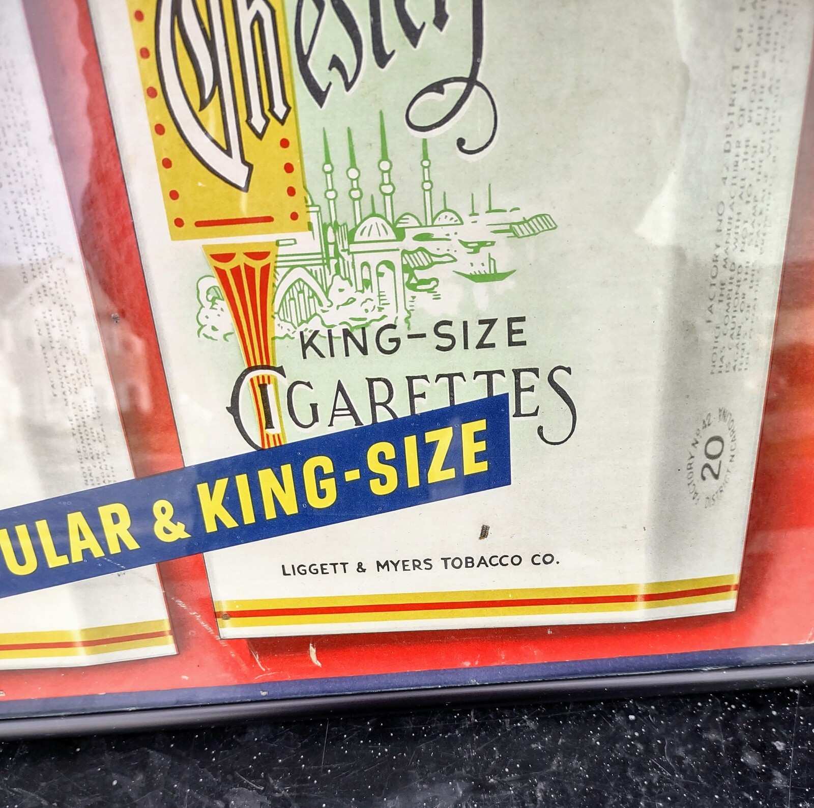 Rare Chesterfield Best for YOU ! Cardoard Counter Top Display Advertisement