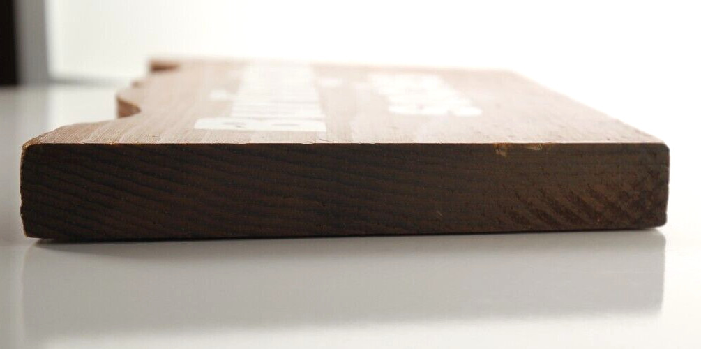 Burlington Socks Store Wood Counter Sign Vintage – Missing Pole, 12″ Wide