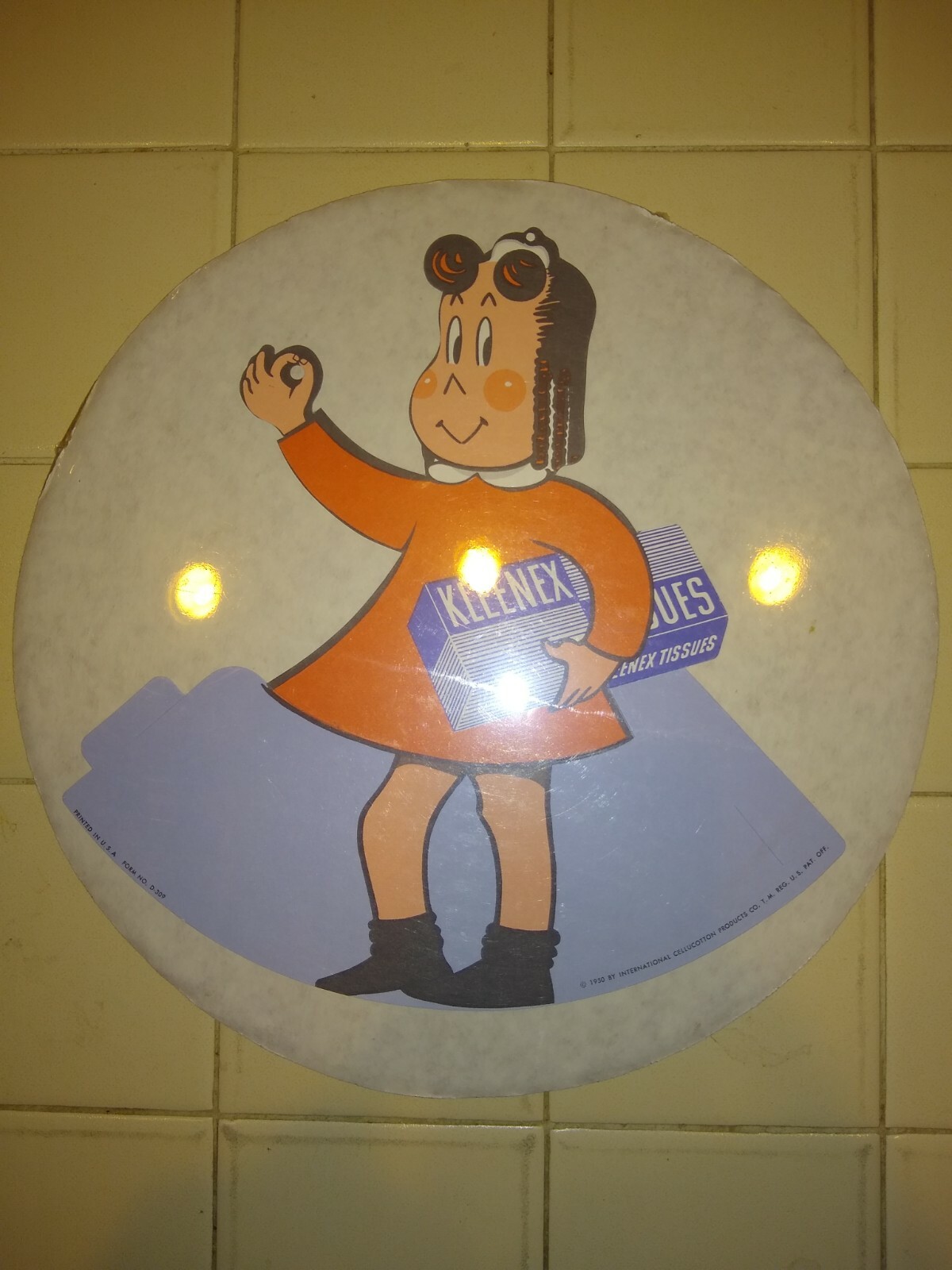 KLEENEX LITTLE LULU PAPERDOLL Promotional Display 1950, Good cond.