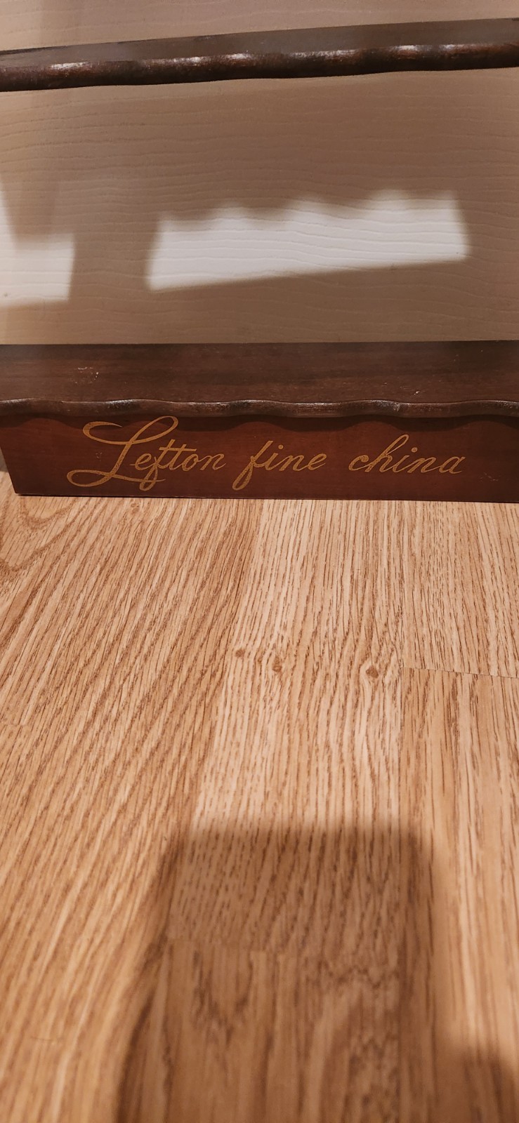 Rare Vintage Wood Lefton Fina China Advertising Figurines Display Shelf