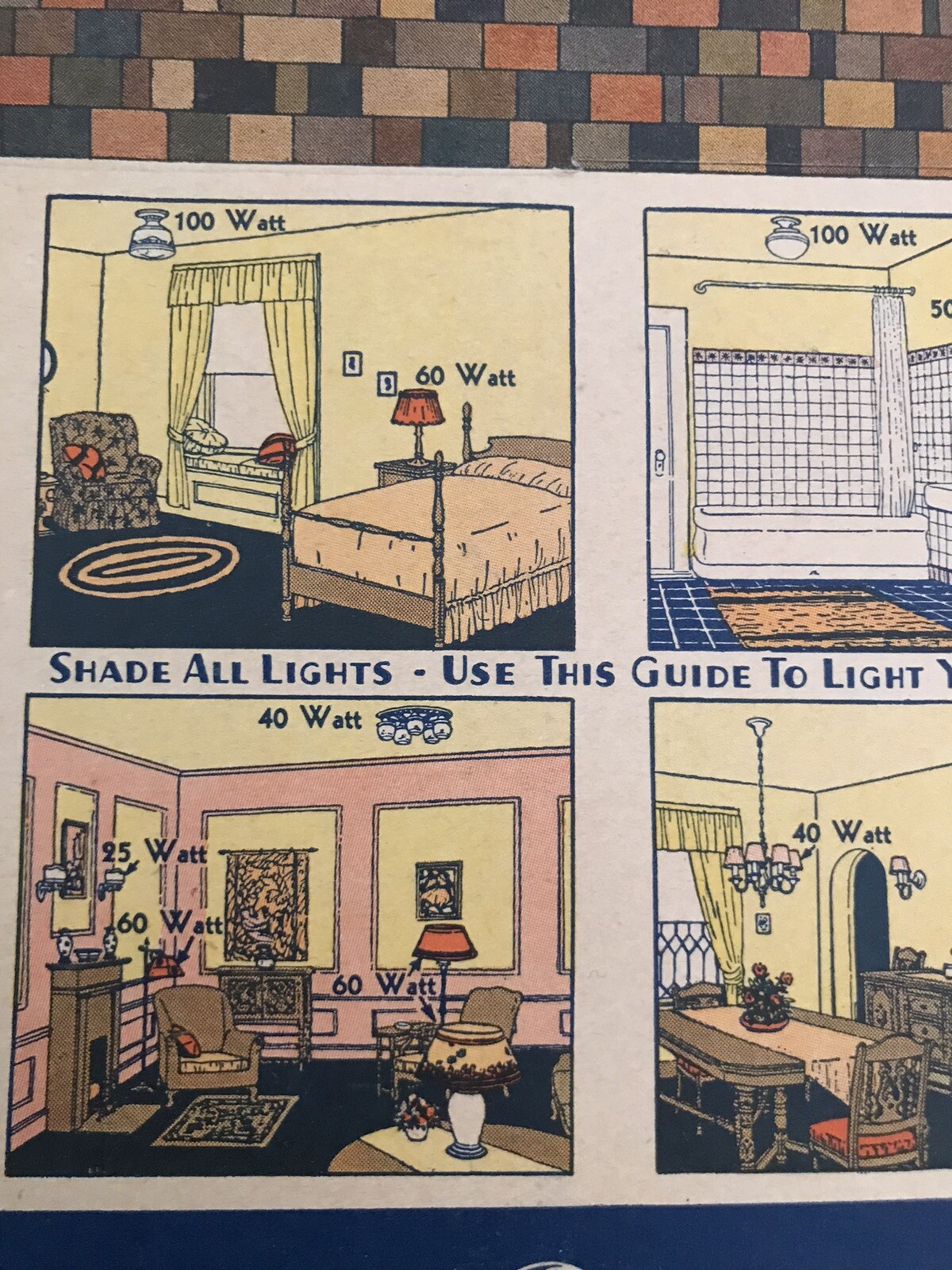 Rare 1930s GE Mazda Lamps Cardboard Paper House Light Merchant Counter Display