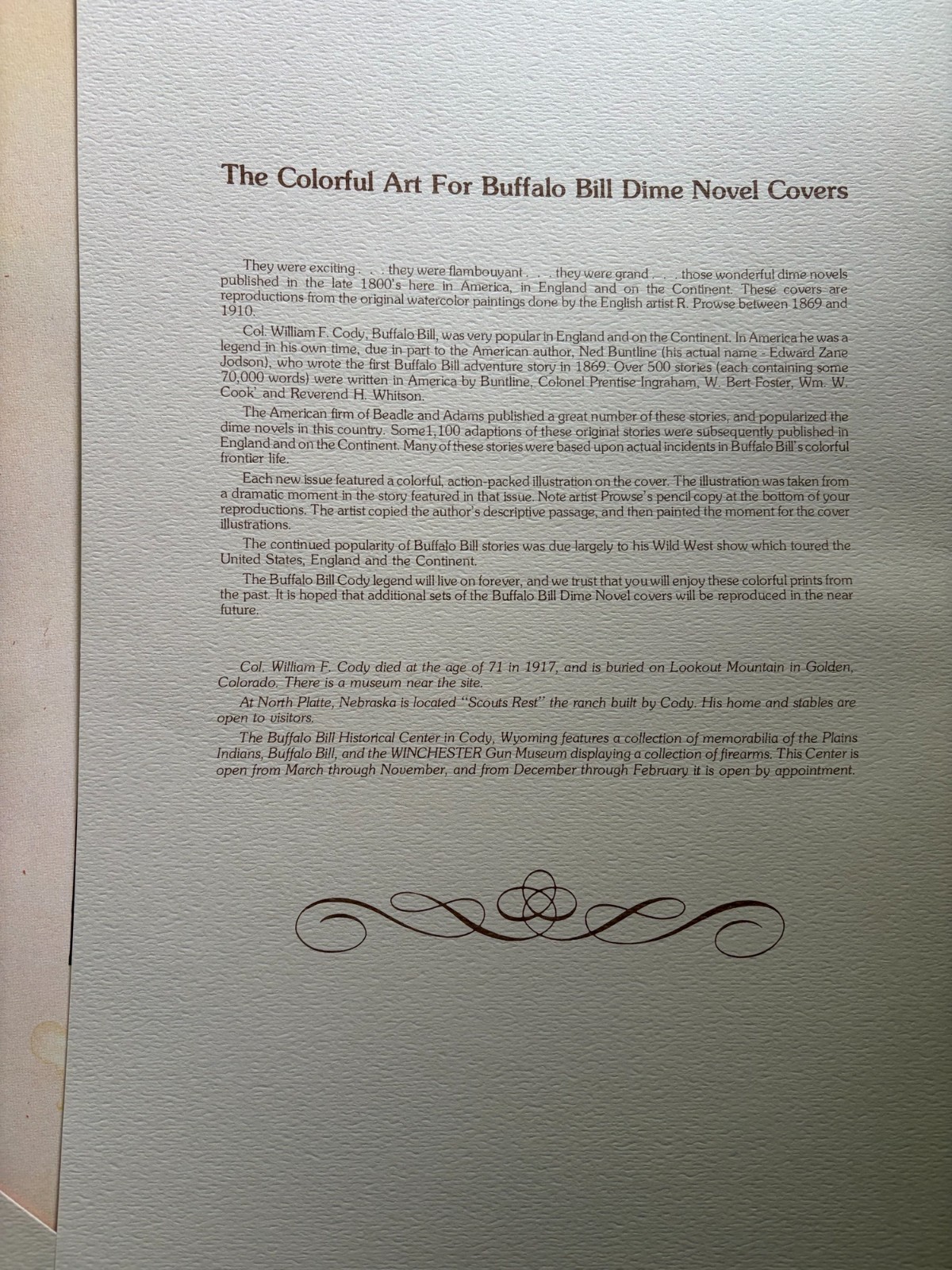 Buffalo Bill Library Dime Store Cover Set w/ 4 detailed R. Prowse repros NF!