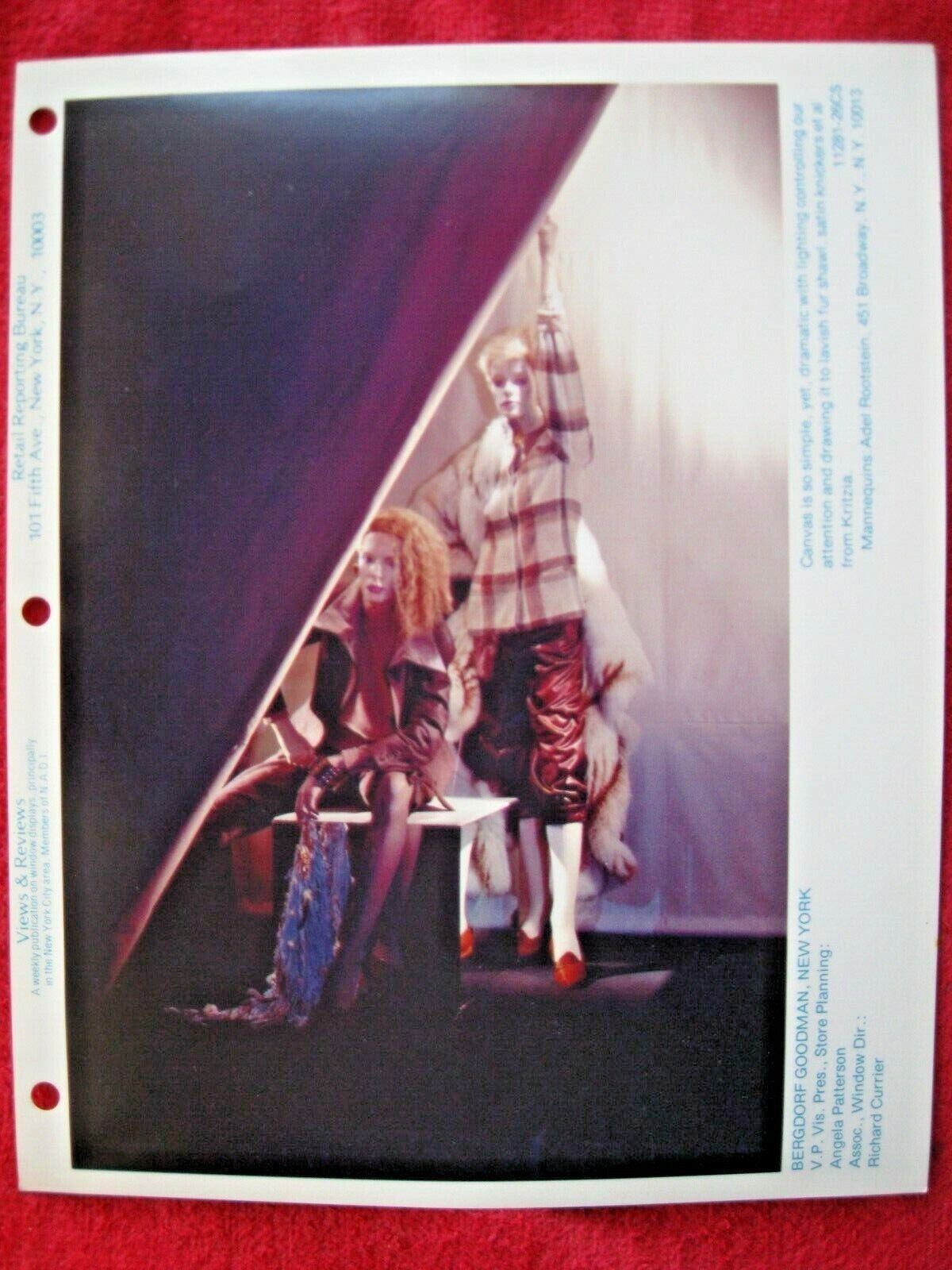 1981 BERGDORF GOODMAN, NY STORE WINDOW DISPLAY KRITZIA PHOTOGRAPH PRINT #121