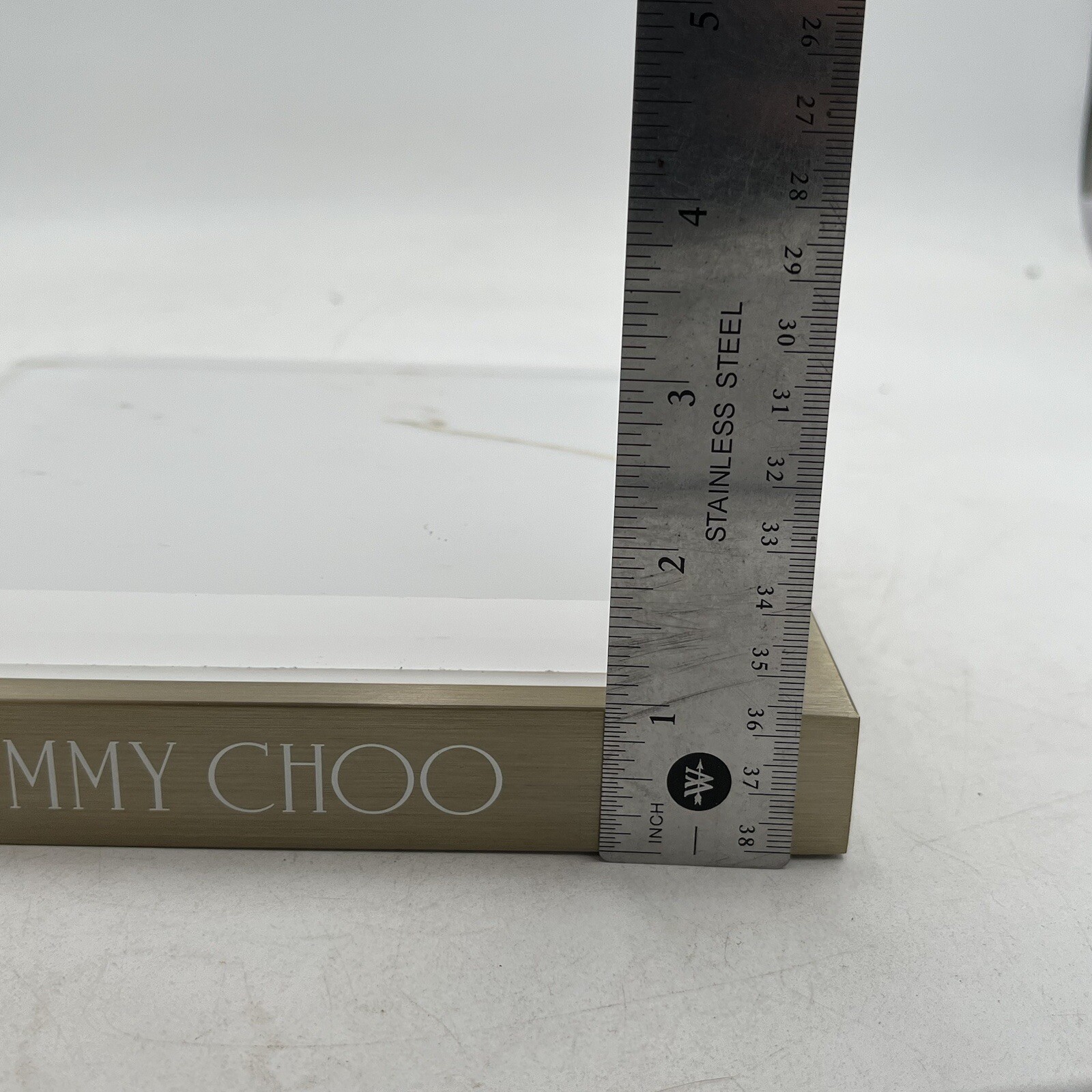 Jimmy Choo Shoe Display Stands Plaque Store Display Brass Marble Advertising