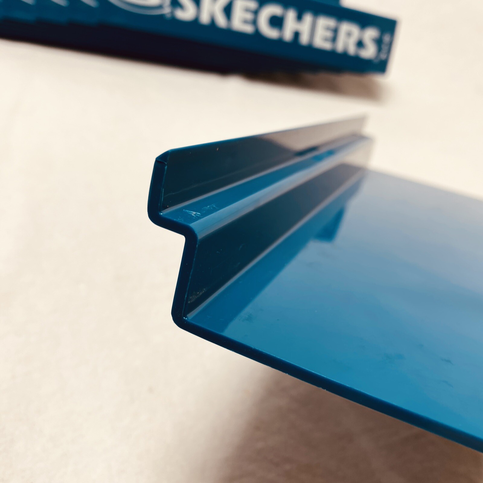 Lot Of 10 Skechers USA Shoe Wall ￼Slot Store Display Shelves 10”x4” Blue Shelf