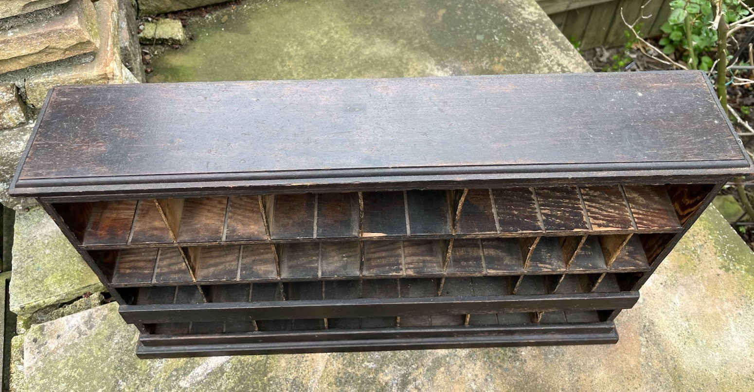 Antique 1930s National Motor Bearing National Shims Wood Shop Display Cabinet