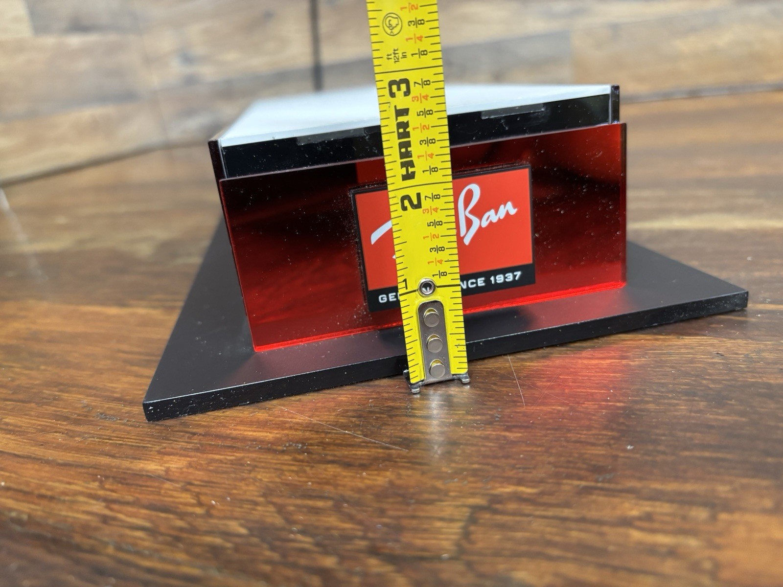 Ray-Ban Countertop Display 2.5” Riser Stand metallic red, NICE LOOKING, RARE