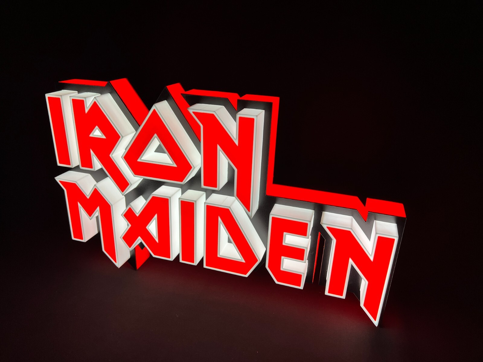 Iron Maiden insegna luminosa targa heavy metal lighted sign logo Eddie the Head