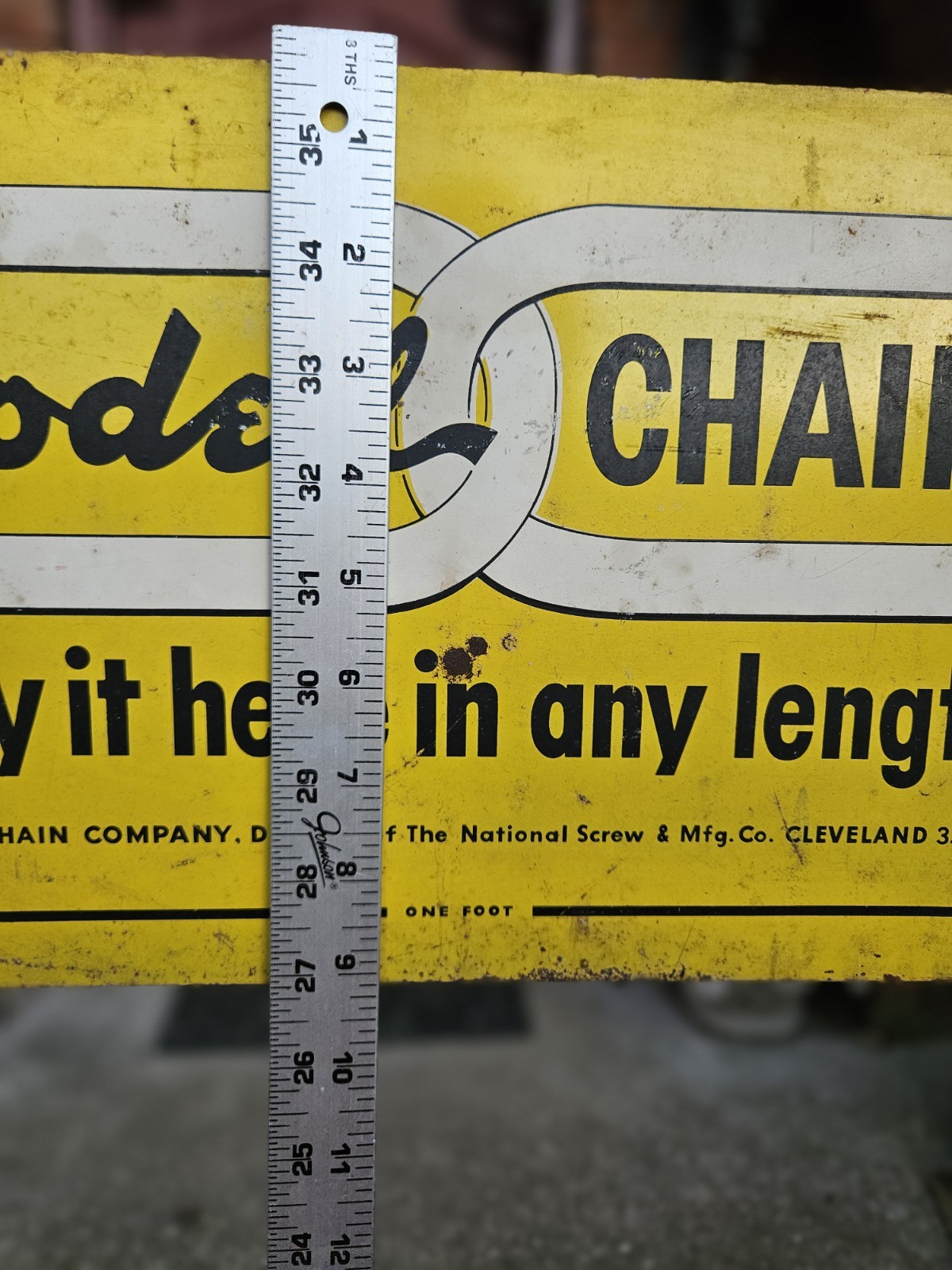 VINTAGE HODELL CHAIN DISPLAY RACK NATIONAL SCREW & MFG CO. CLEVELAND OH ADVERTIS
