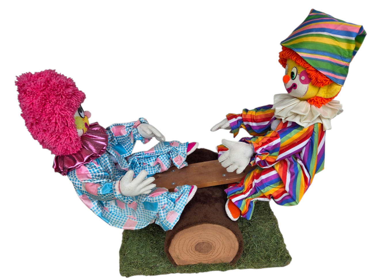 Vintage Circus Clowns Animatronic Seesaw Window Store Display Sign