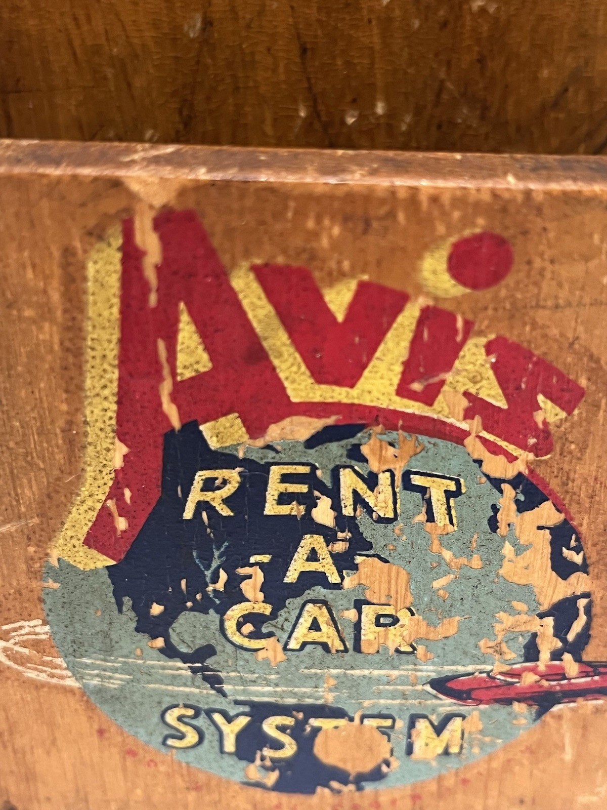 Avis Rent A Car Rare Vintage Wooden Pamphlet Display Holder