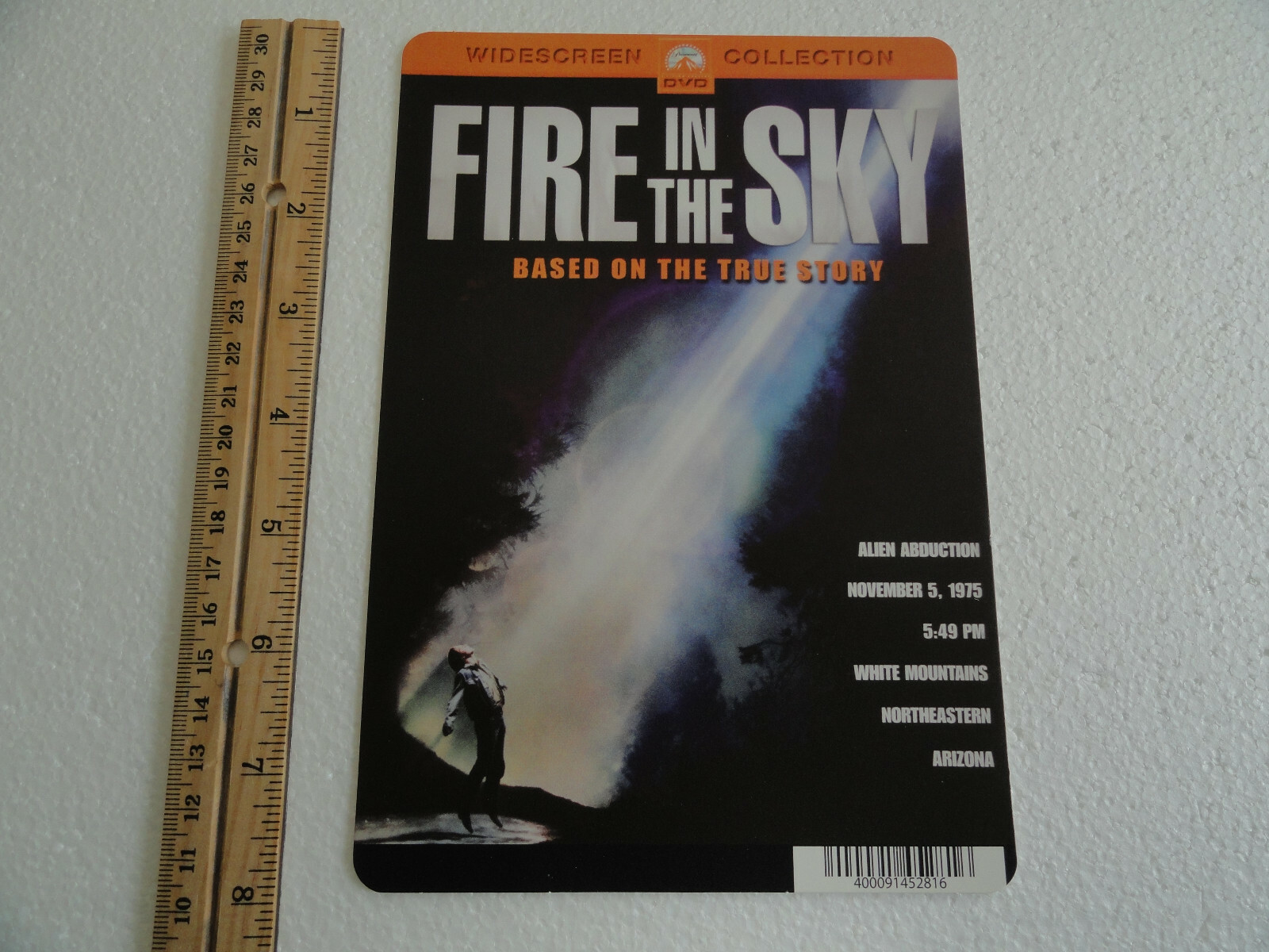 FIRE IN THE SKY – BLOCKBUSTER VIDEO BACKER CARD 5.5″X8″ *NO MOVIE