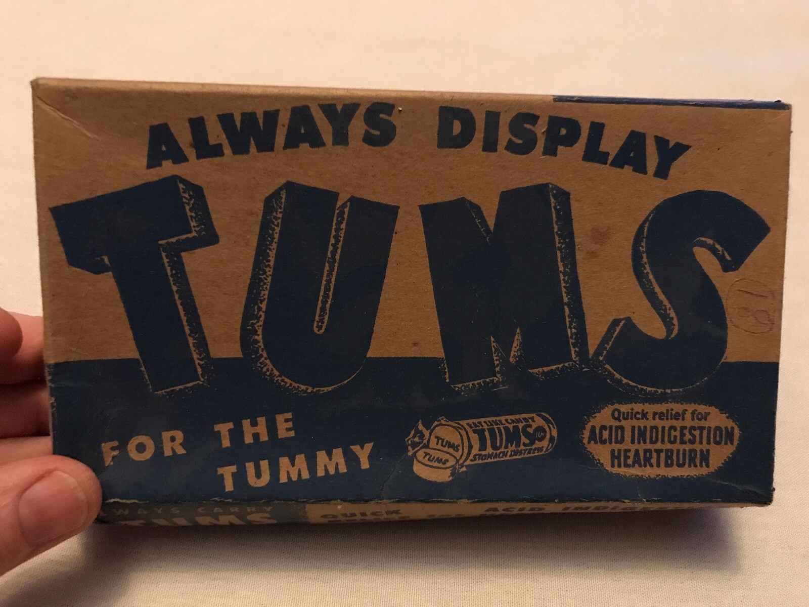 TUMS Vintage Cardboard Book Matches Store Display Box