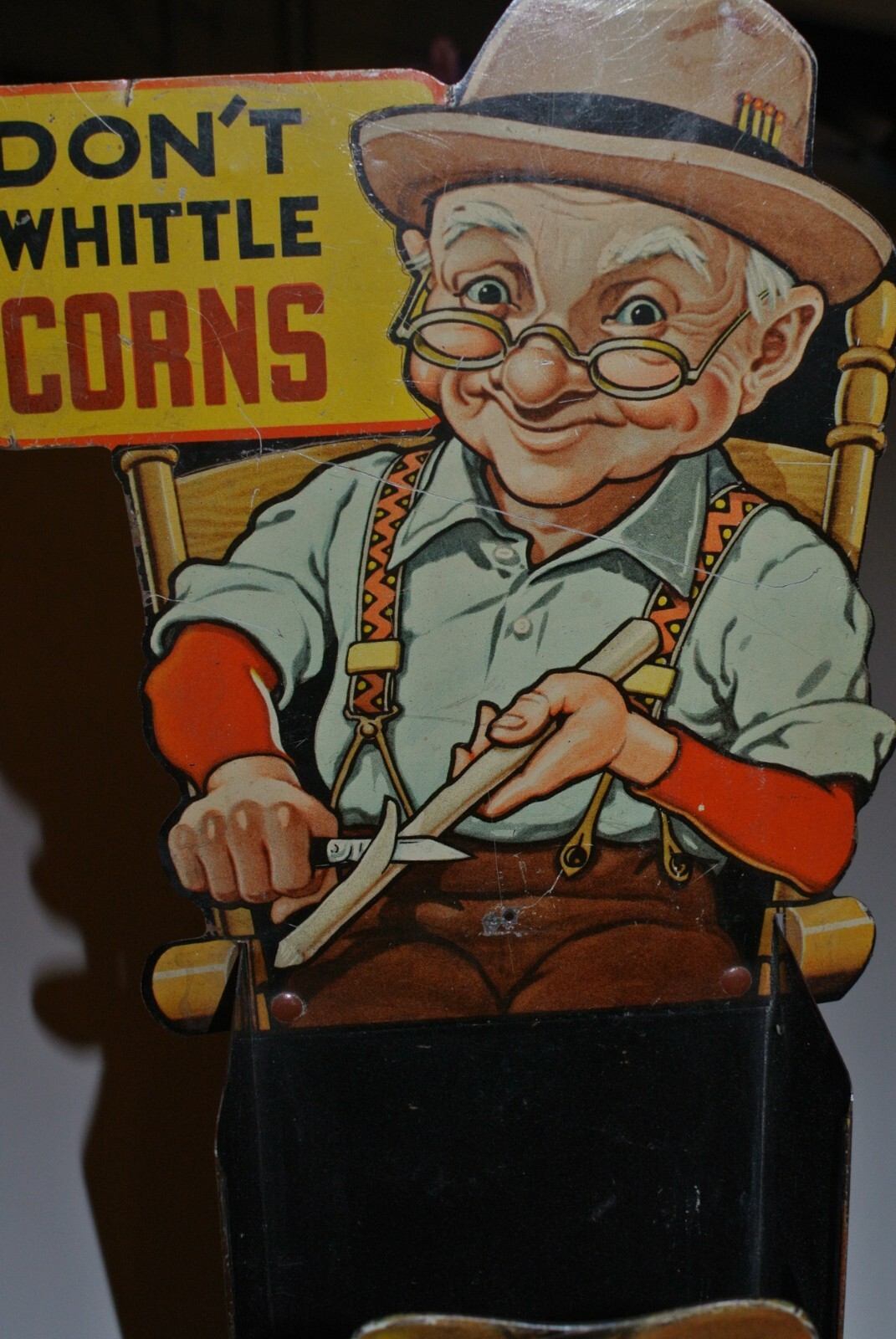 BLUE-JAY Advertising Metal Display Co. Corn Plaster Cure Salve GRANDPA ROCKS