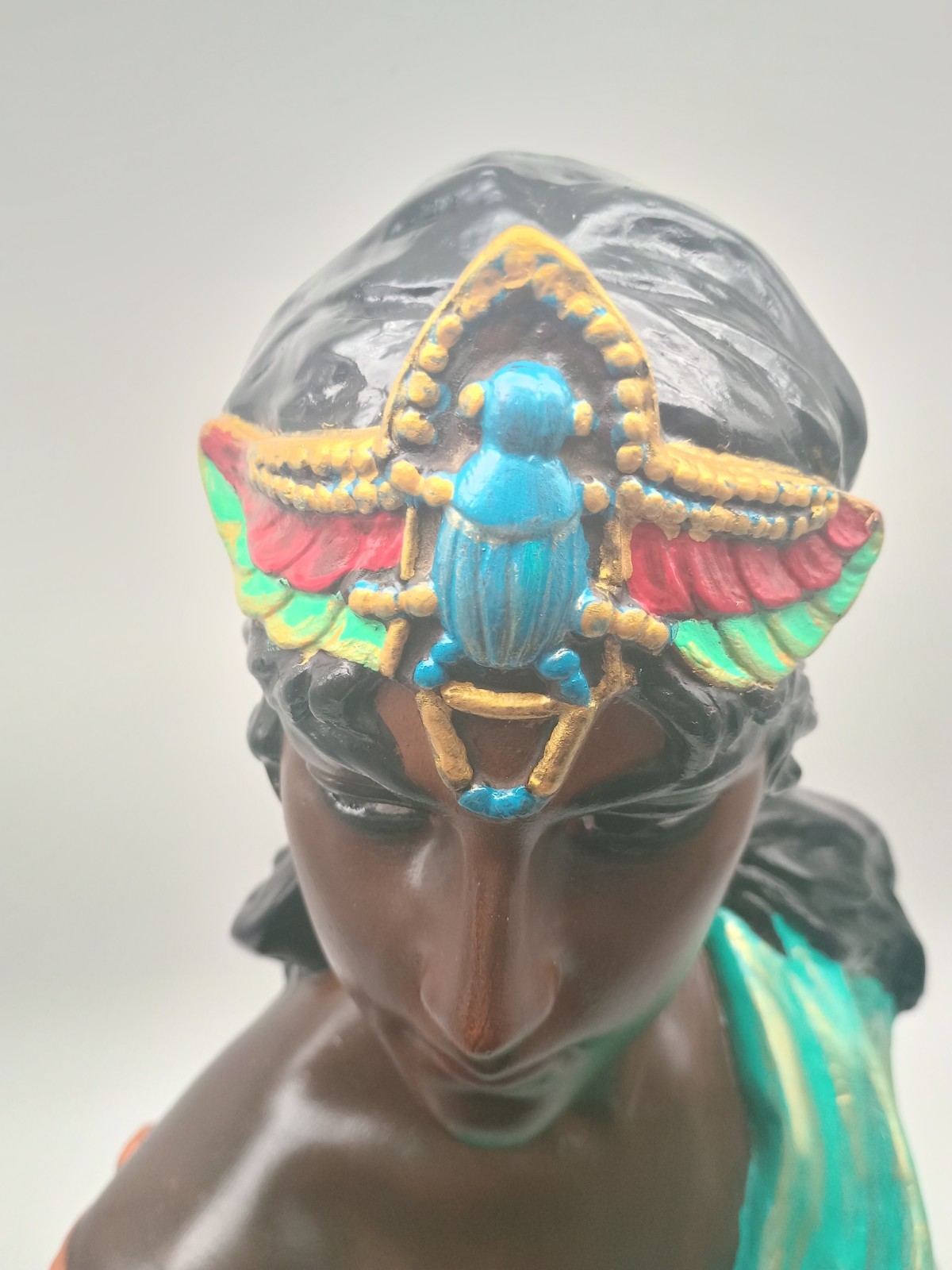Orient By E Villanis Cigar Store ChalkWare Egyptian Figure signed right shoulder