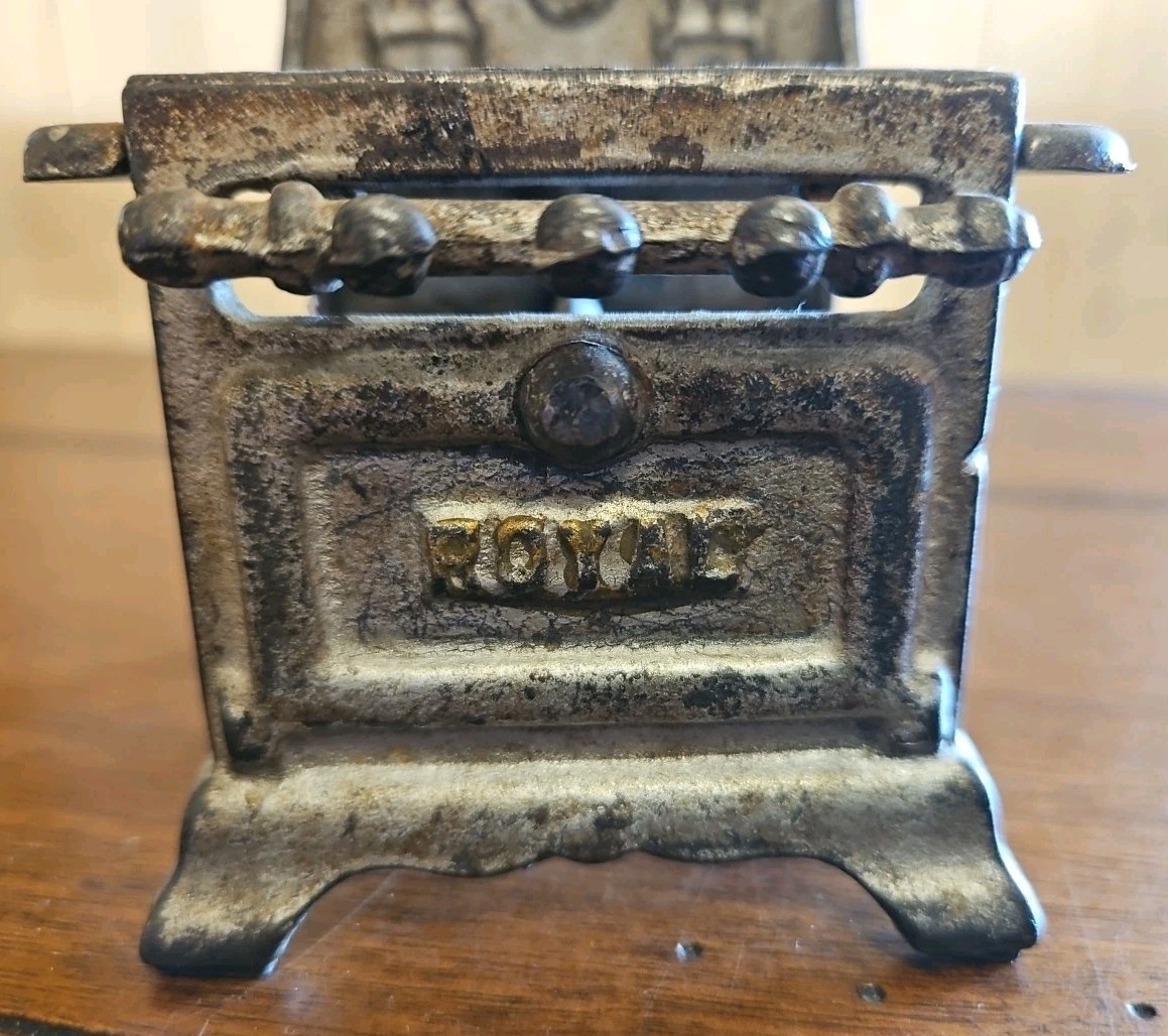 Antique VTG Royal Cast Iron Miniature Cook Stove Oven Salesman Sample