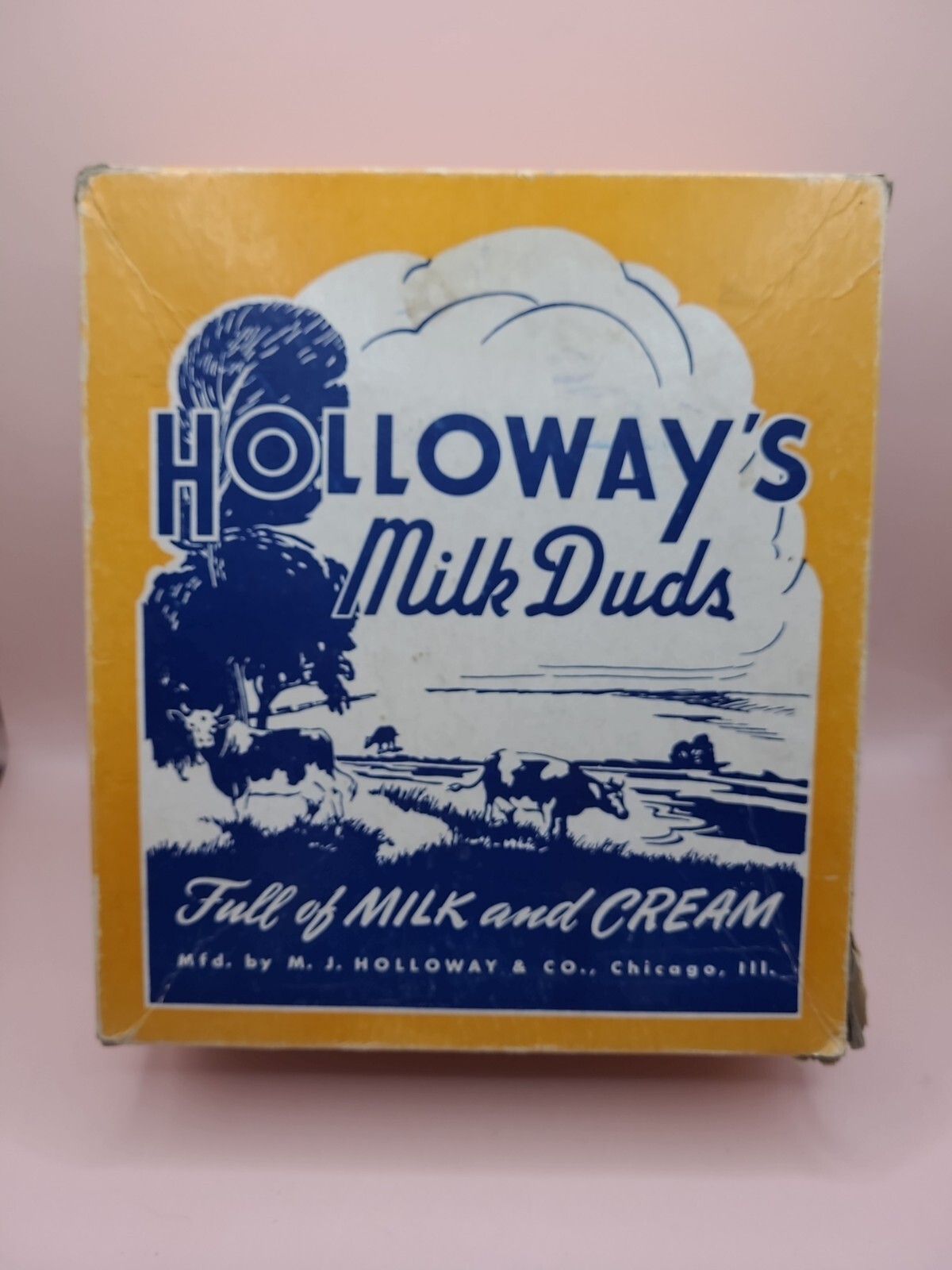Vtg 50’s Holloway’s “Milk Duds” Display Box – RARE- Used, Fair Cond
