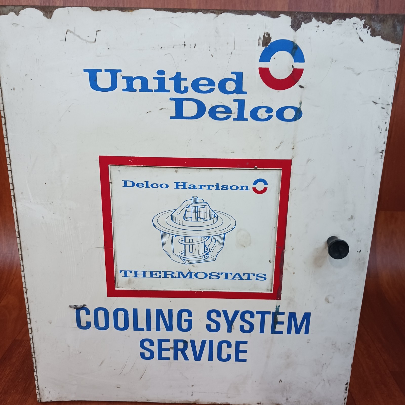 Vintage Store Display Cabinet United Delco Cooling System Service Thermostats