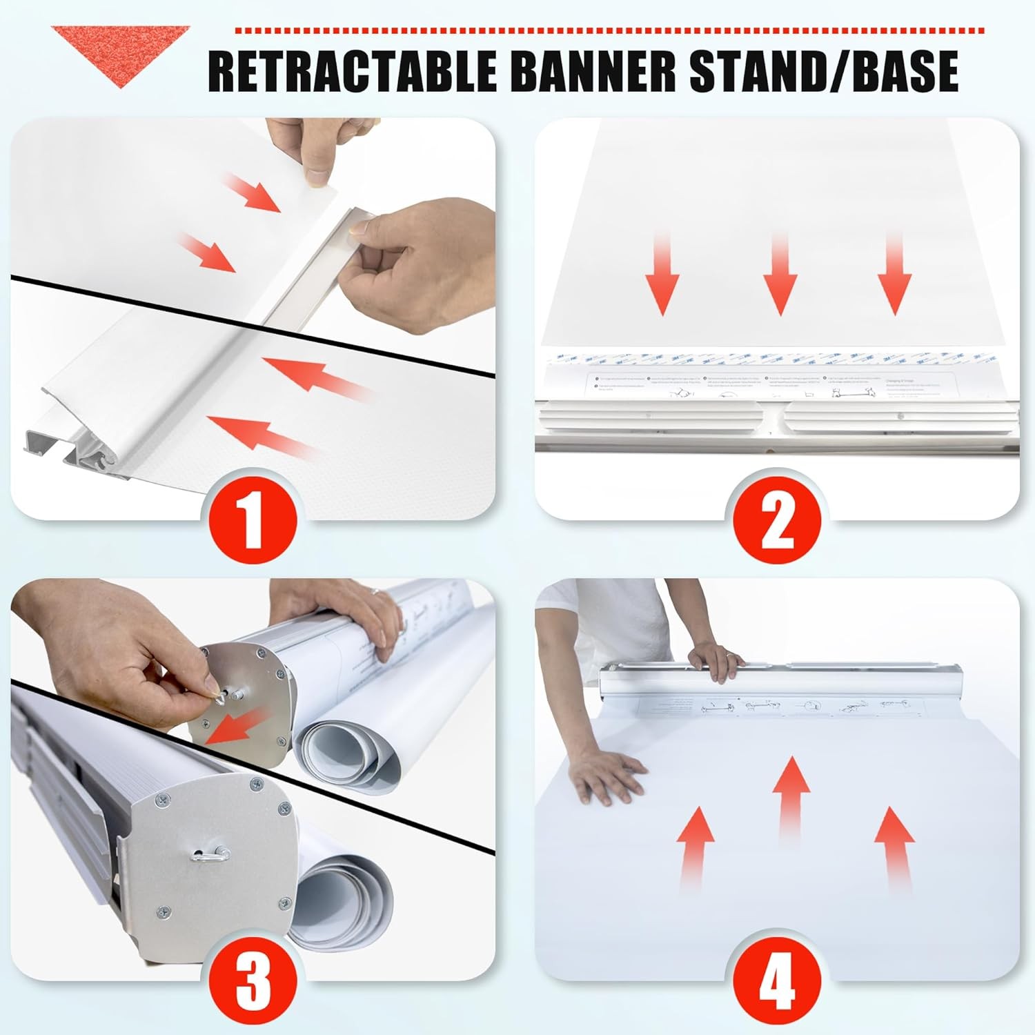 Anley Retractable Roll-Up Banner Stand with Carrying Bag Aluminum Display Stand