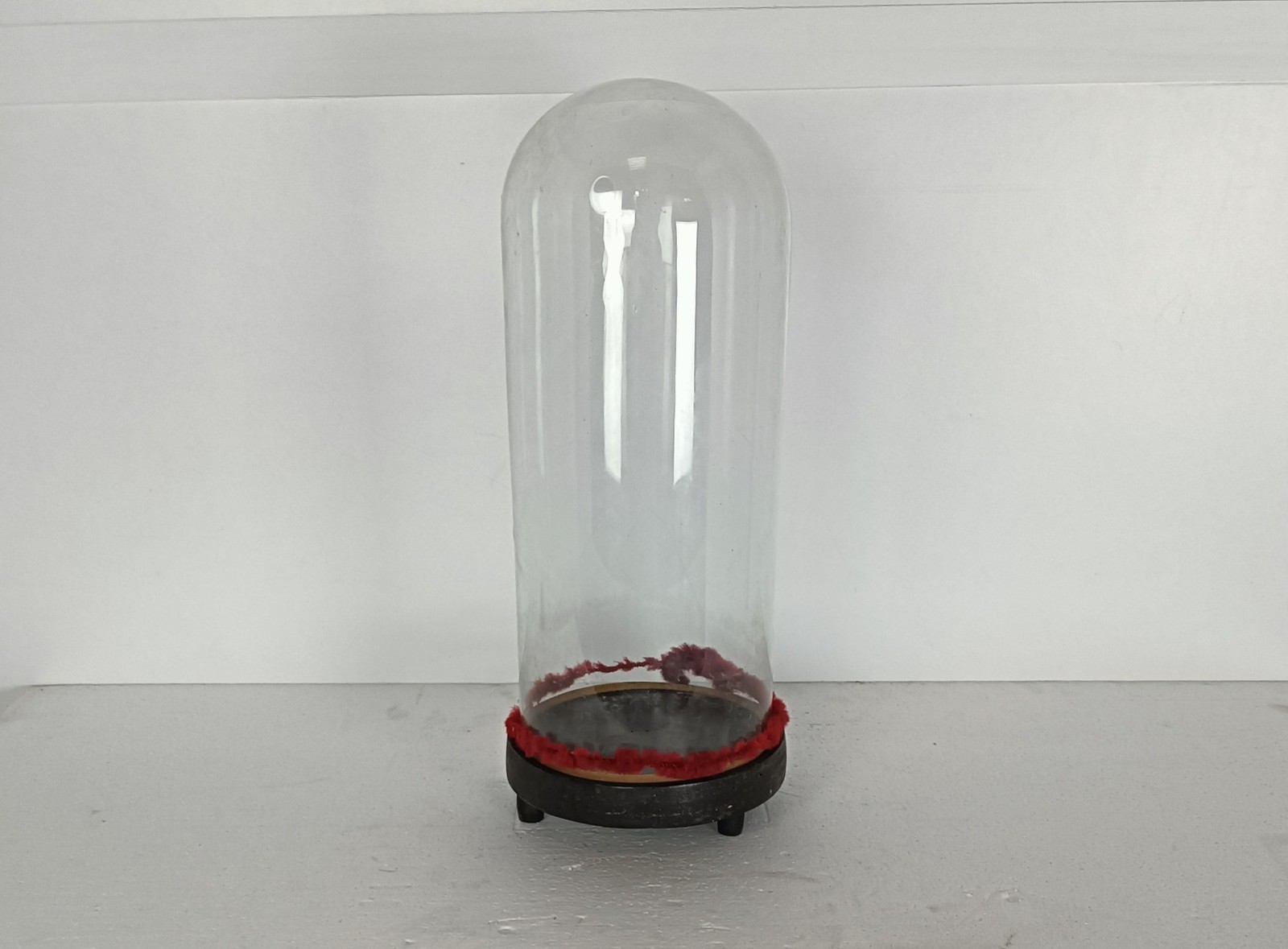 antique Round Hand Blown Glass Dome Globe Steampunk Display 14.96″ D 6.1″