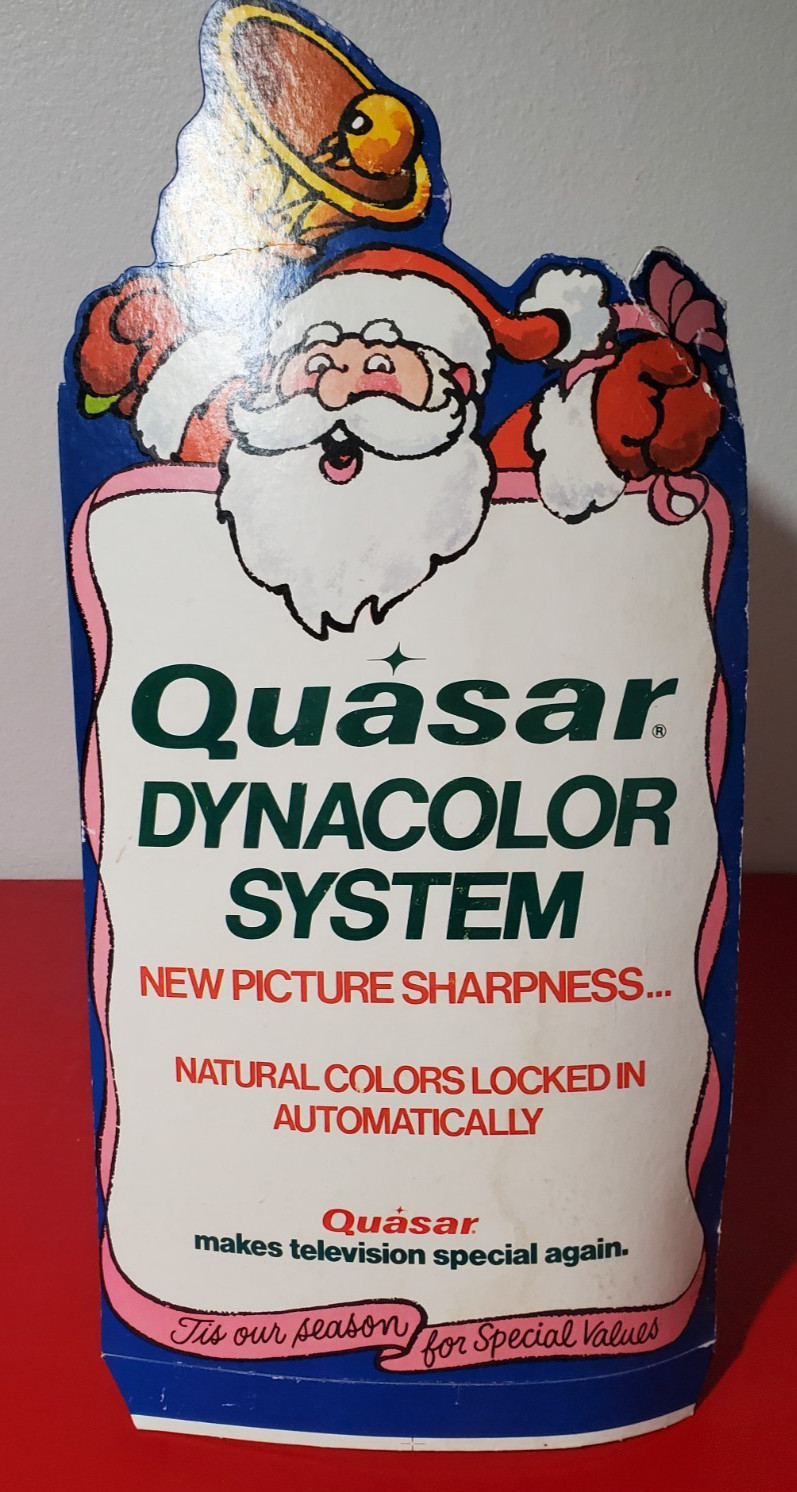 Vintage Christmas Advertising Sign for Quasar Television