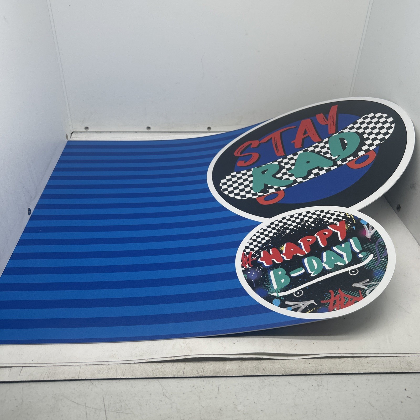 Party City In-Store Stay Rad Happy Sign 23″ x 18.5″ x 2mm Display W Hanger DWBO