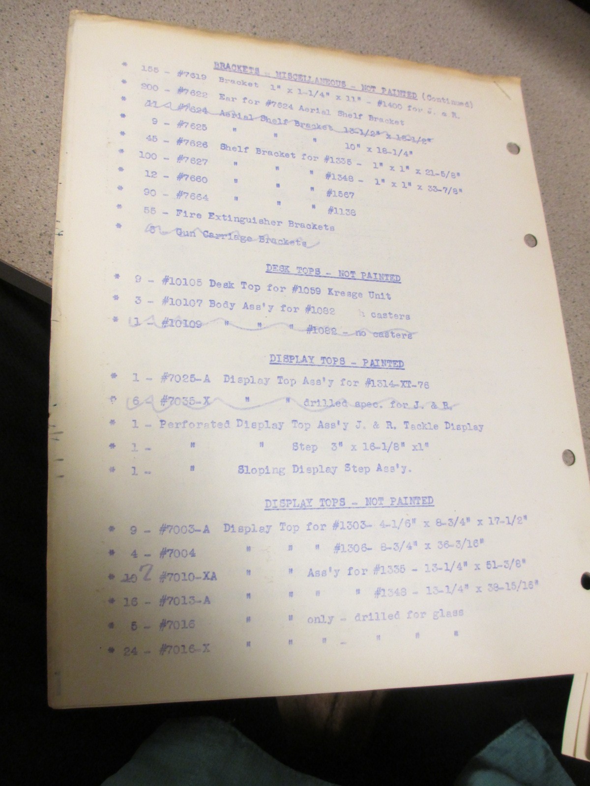 Aurora 1930s store display sales spec sheets (16) postcard office shelving