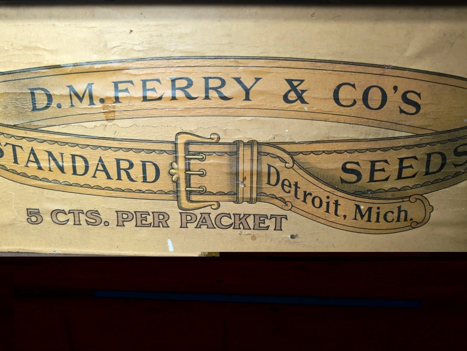 Antique D.M. Ferry & Co’s standard seeds Wooden Box Store Display Advertisement