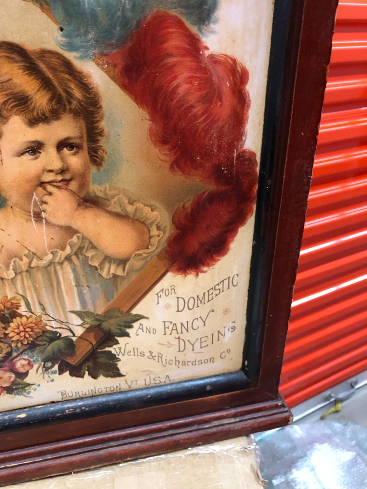 VINTAGE RARE SUPERBc.1890 TIN LITHOGRAPHED “DIAMOND DYES” BABY STORE CABINET