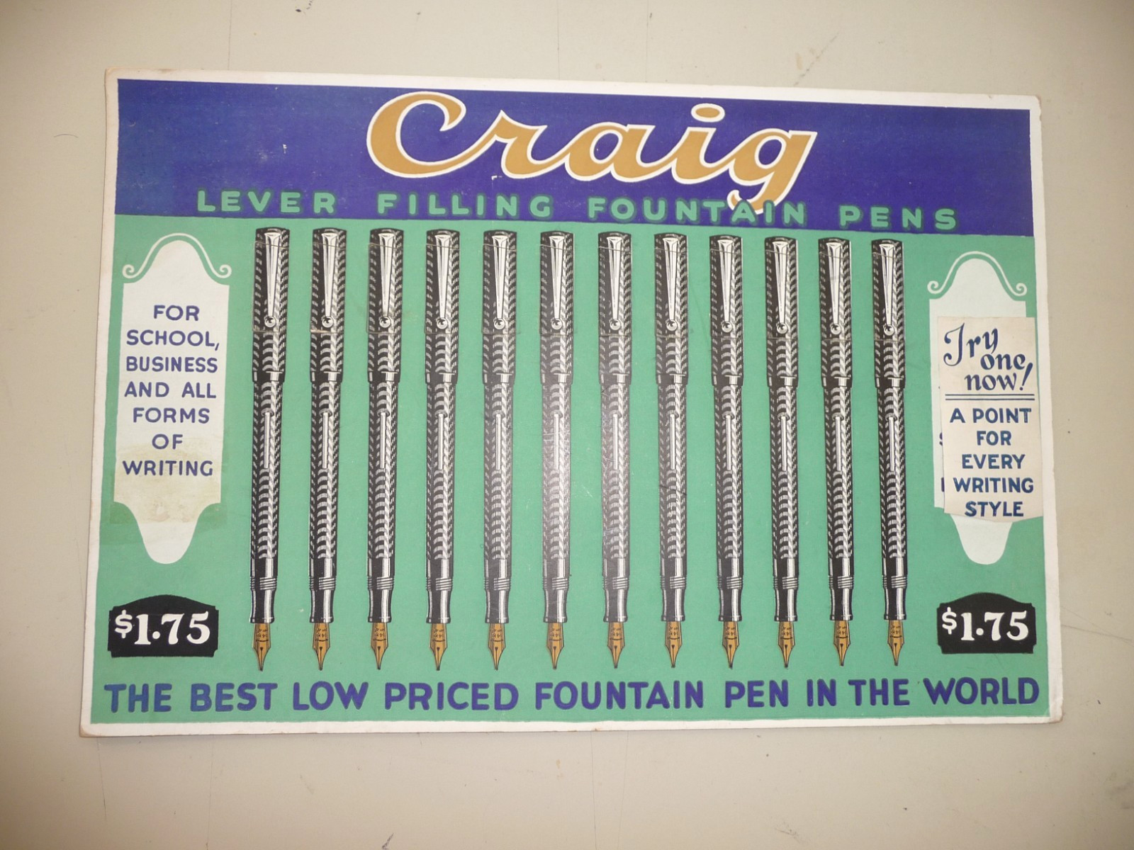 Craig Vintage Cardboard Counter Display-never used-excellent condition