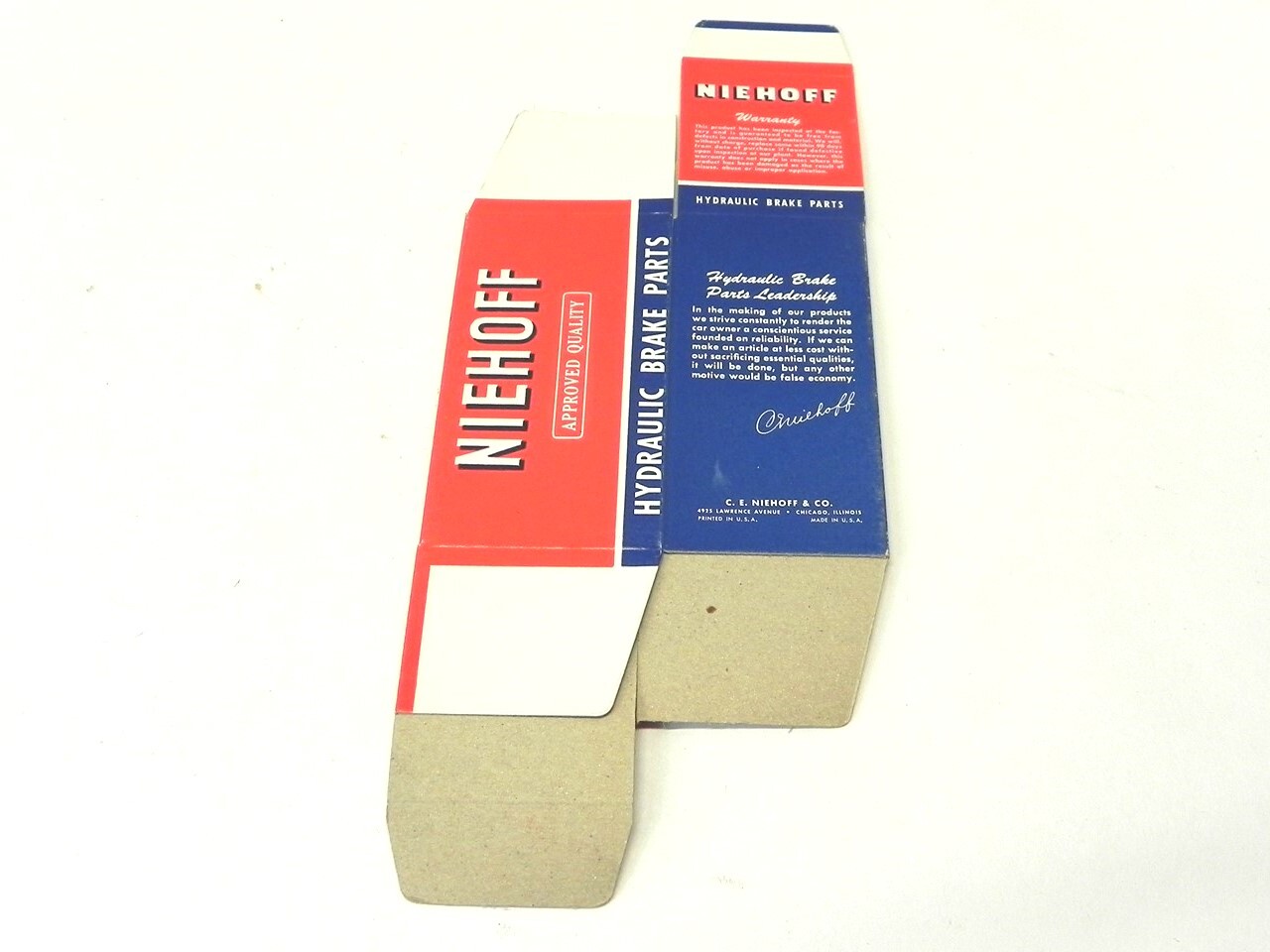 VINTAGE NIEHOFF HYDRAULIC BRAKE PARTS DISPLAY BOX *BOX ONLY* #BP-10 NEW UNUSED