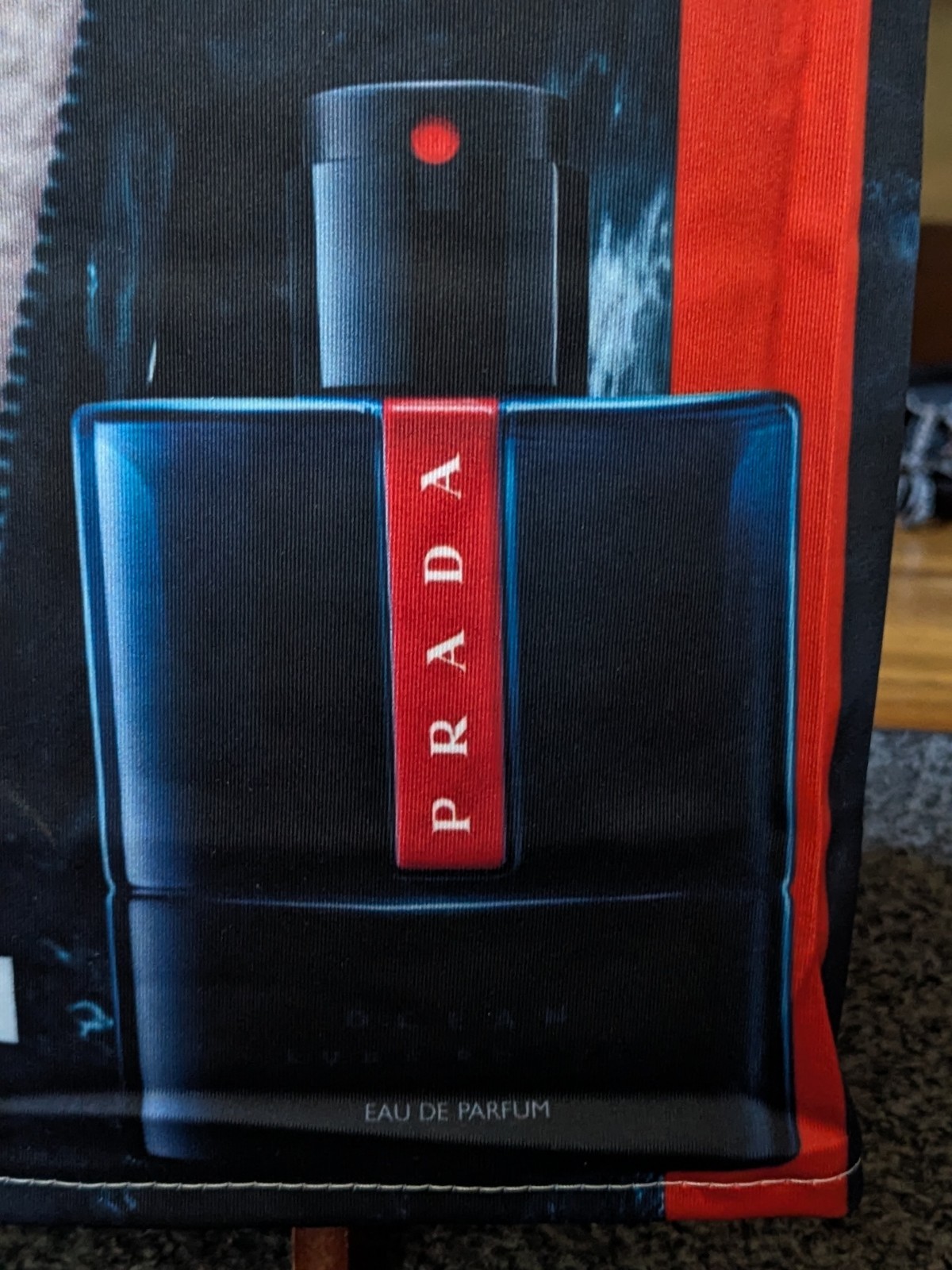 Prada Luna Rossa Ocean Eau De Parfum 3D Retail Display Promo Cloth 18″x18″x42″