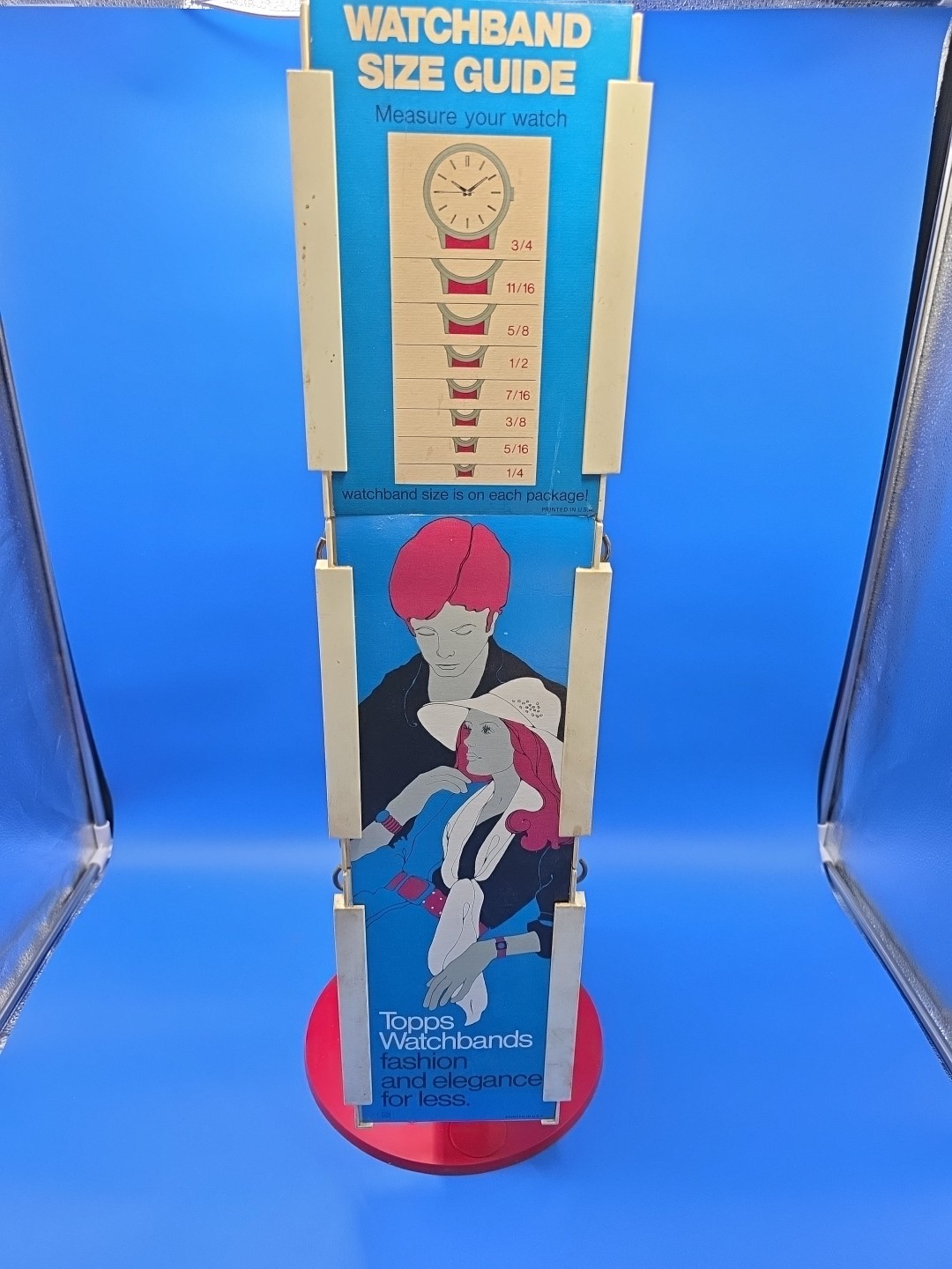 VTG 1970s Topps Watchband Rotating Store Display + 15 NOS Bands VERY RARE!