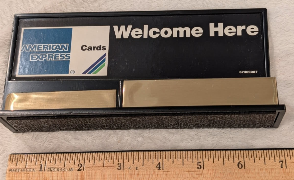 American Express Welcome Here Counter Display Sign 7″ Amex – with original bag