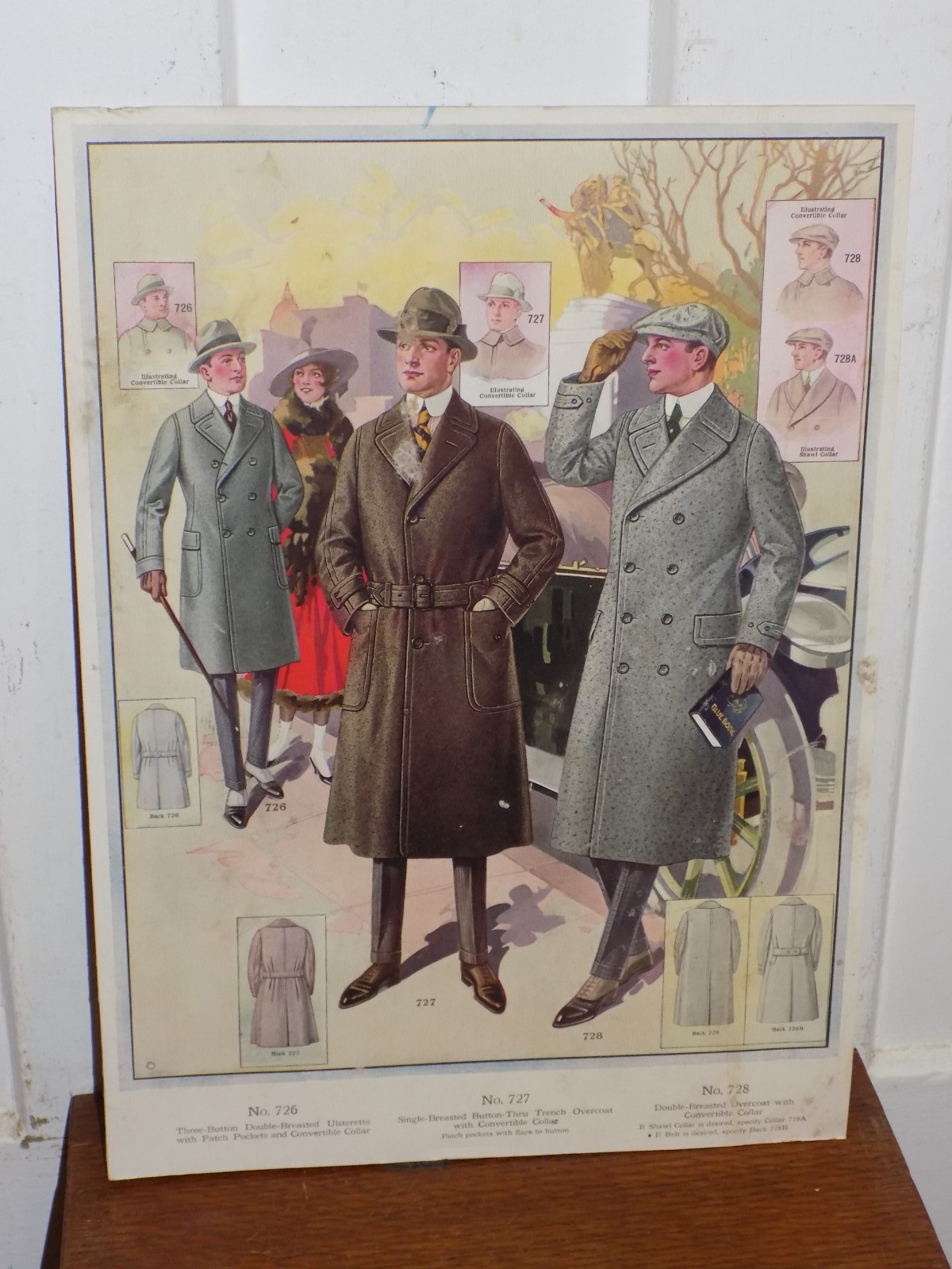 Vintage Men’s Cardboard Fashion Store Display Sign
