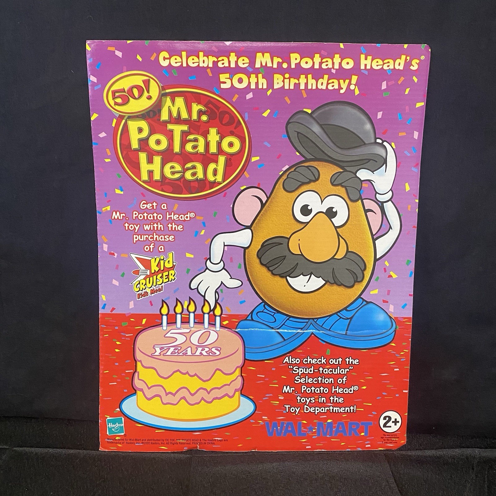 Mr. Potato Head 50th Anniversary Walmart Display Sign 14×11”