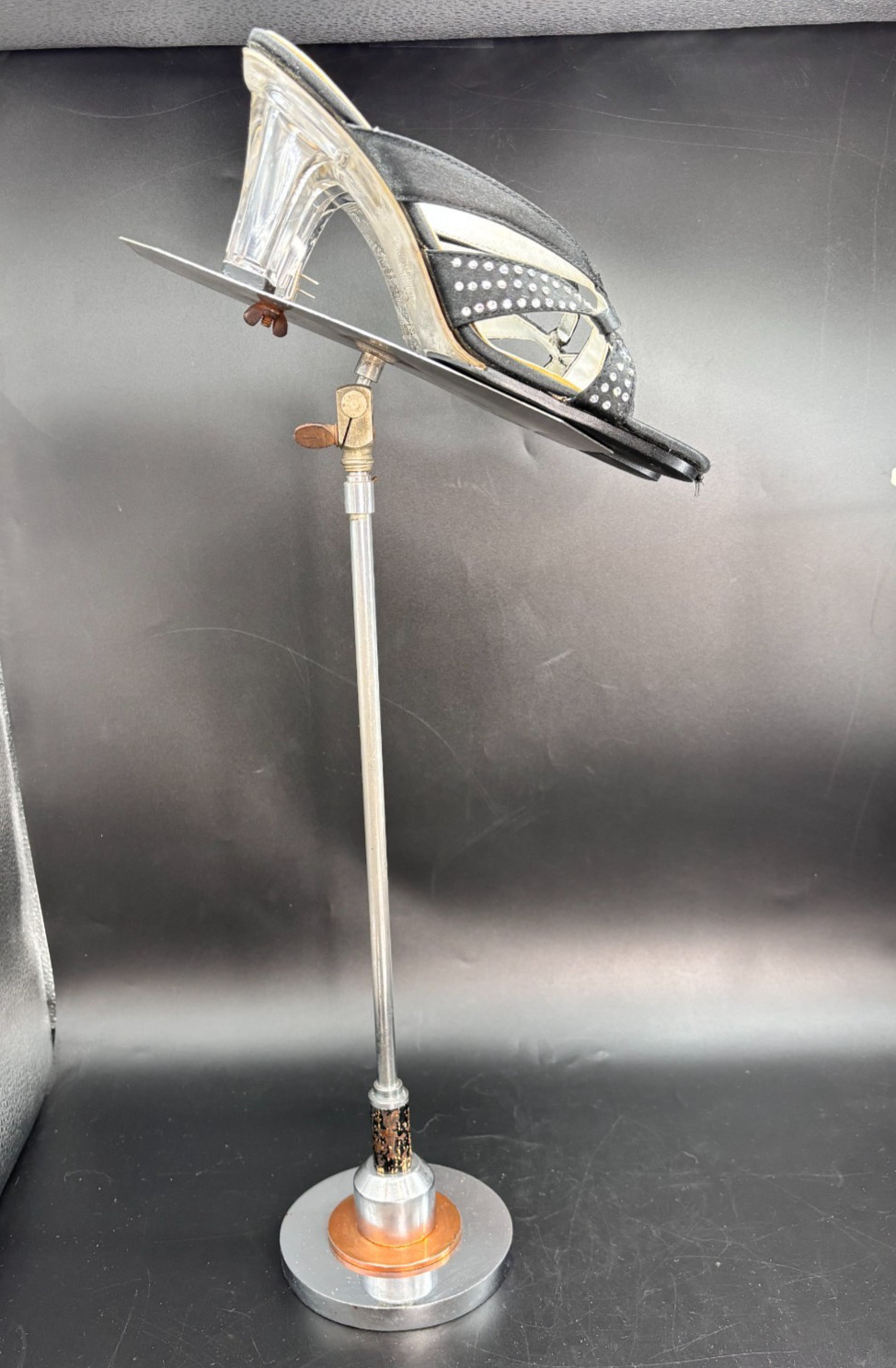 Vintage Department Store Shoe and Hat Stands Lucite Metal