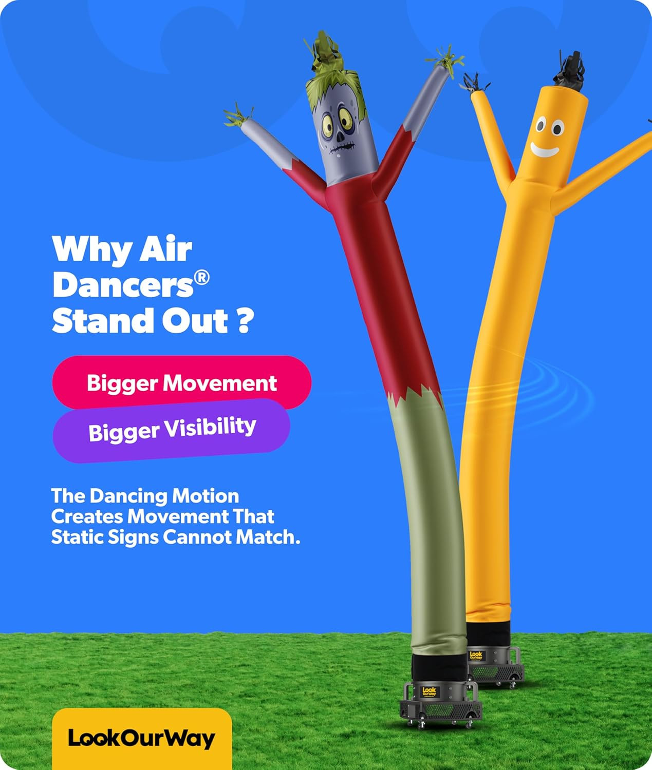 20Ft Monster Air Dancers Inflatable Tube Man Attachment | Halloween Inflatables