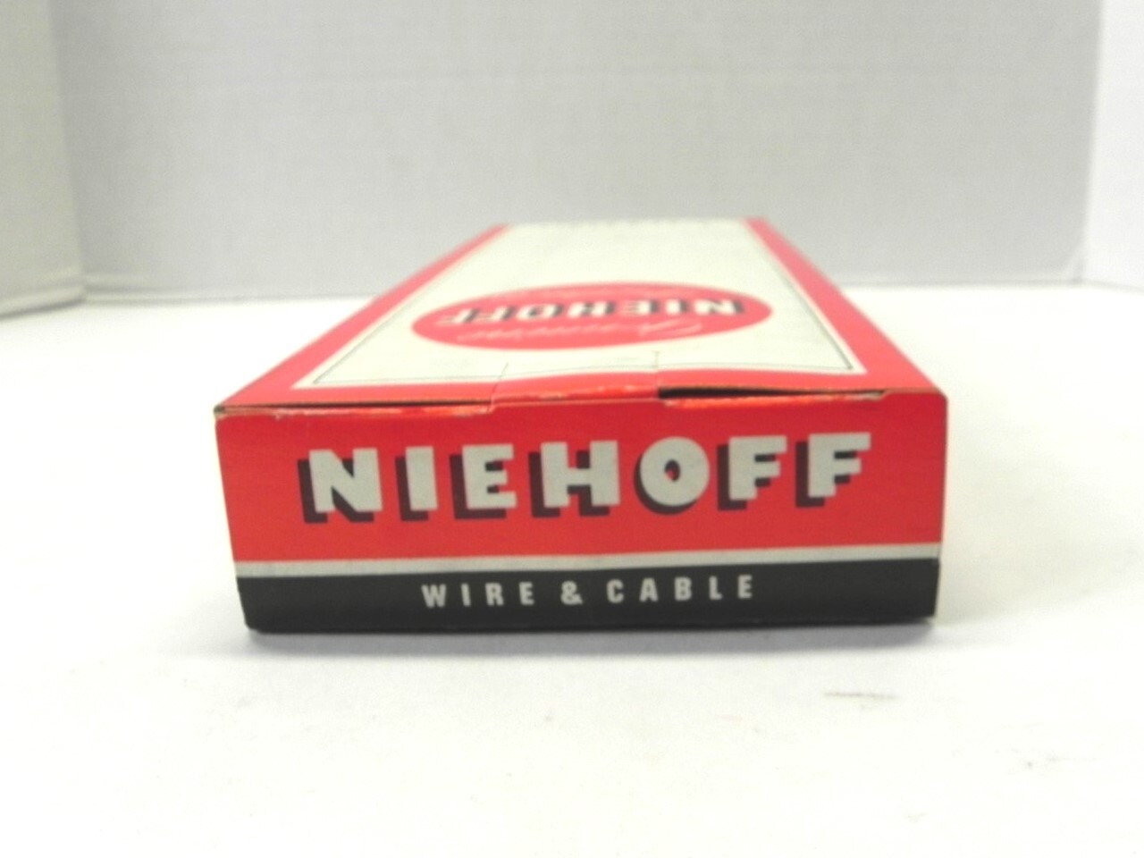 VINTAGE NIEHOFF WIRE & CABLE DISPLAY BOX *BOX ONLY #N16 NEW UNUSED 12×4.25×1.25″