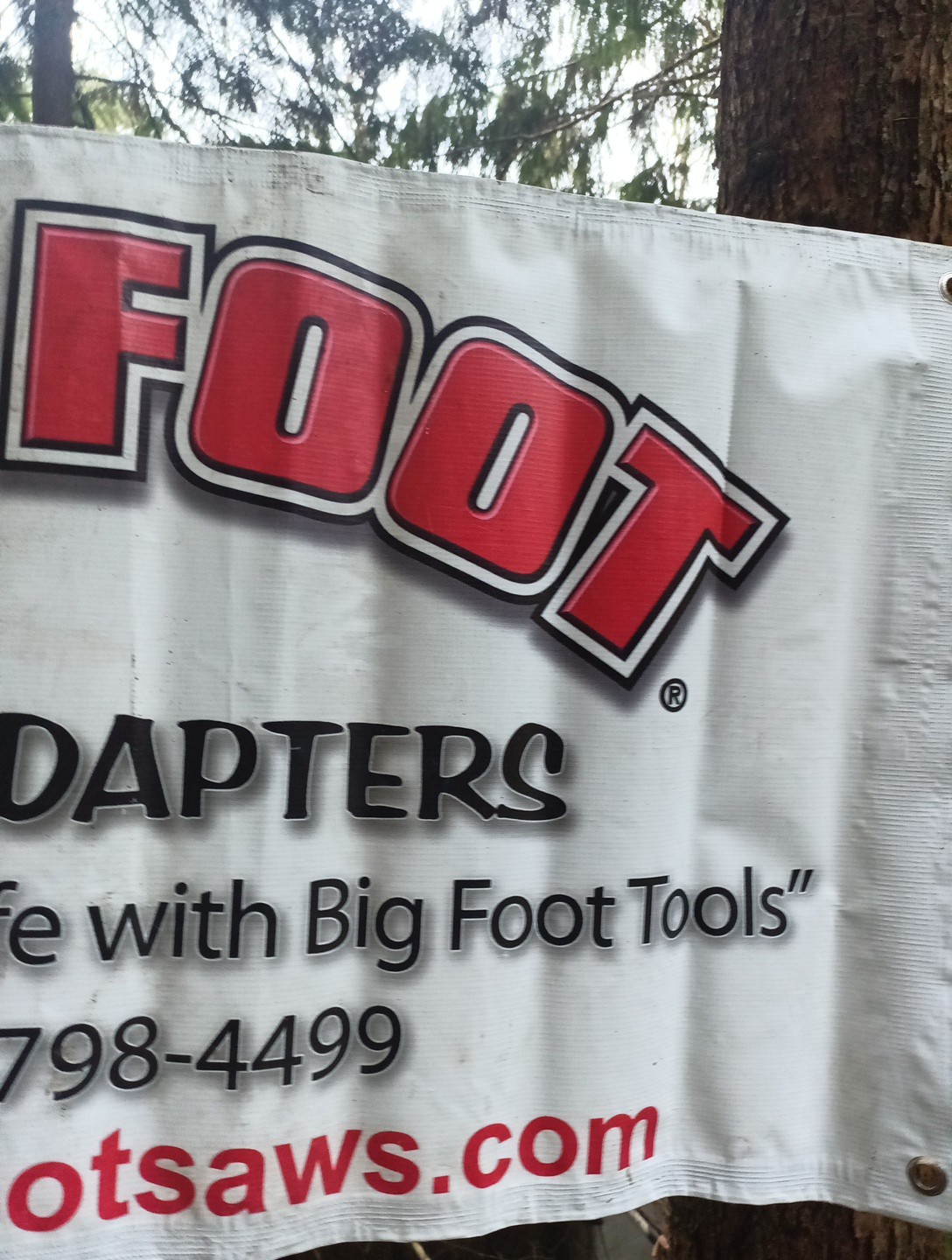 Vintage Big Foot Tools Advertising Banner 68×21.5 In RARE
