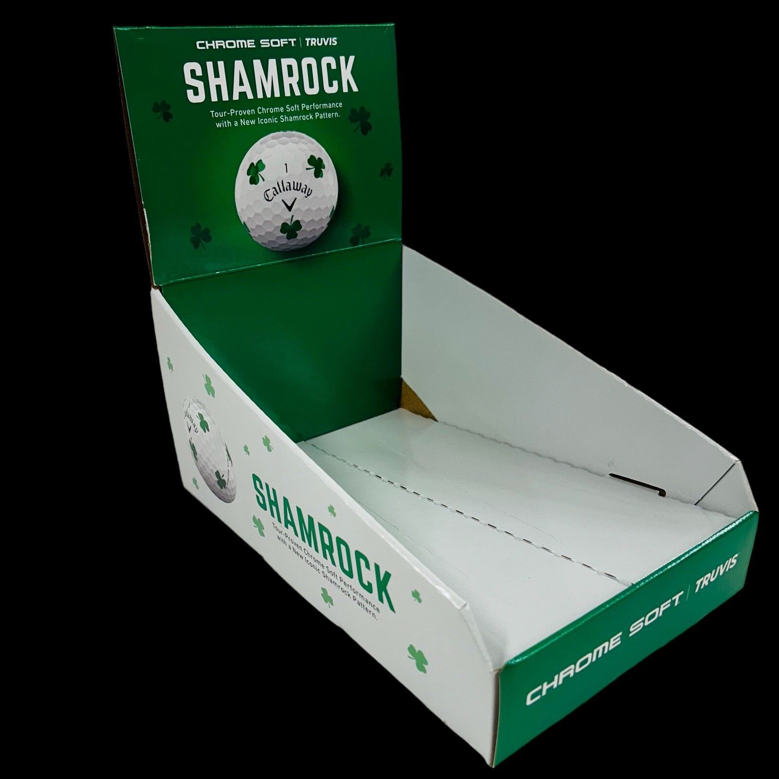 Callaway Chrome Soft Truvis SHAMROCK Golf Ball Store Display Empty Box Only