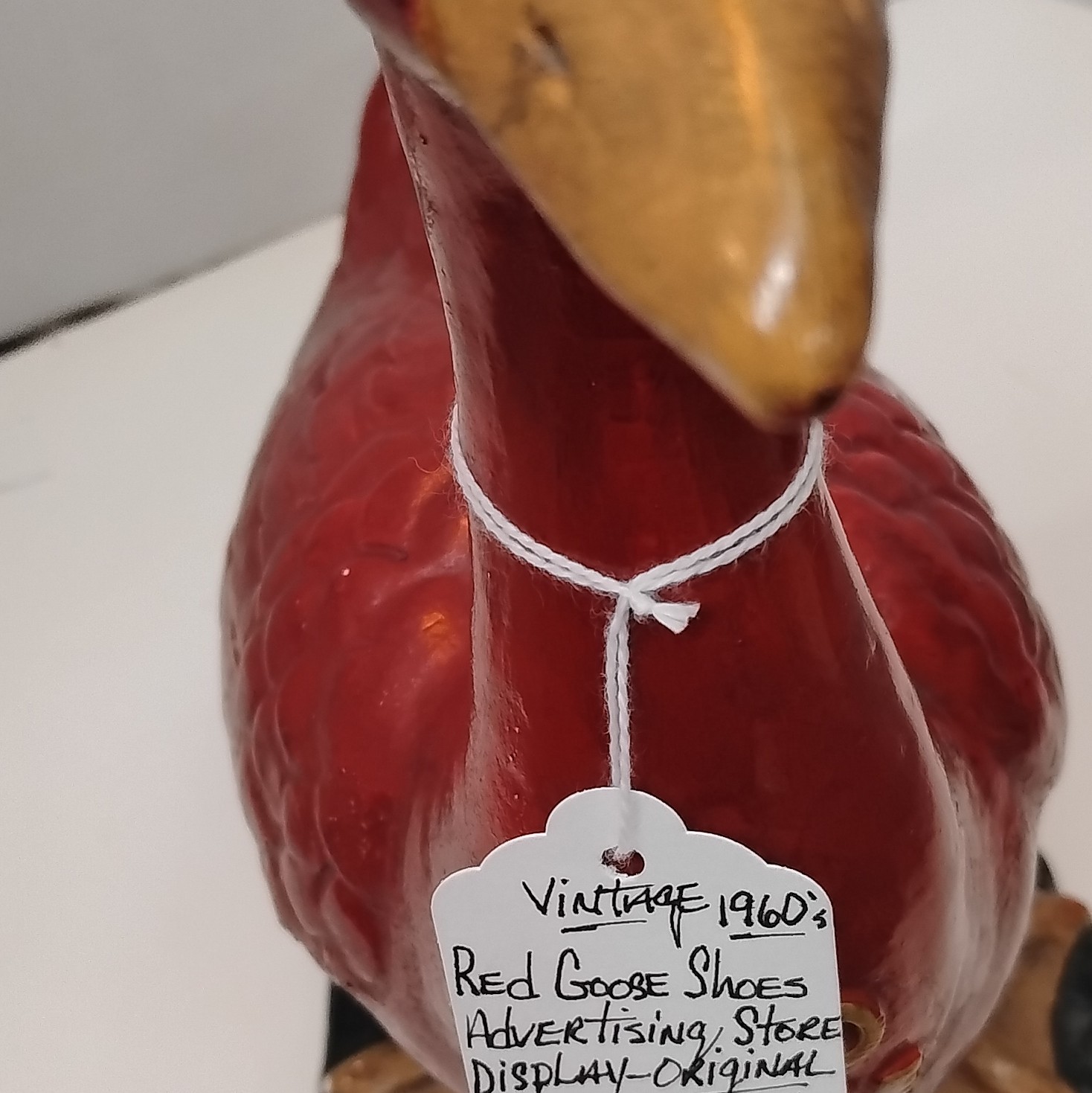 Red Goose Shoes 1960s Store Display Advertising Goose Figure Red/Black/Tan