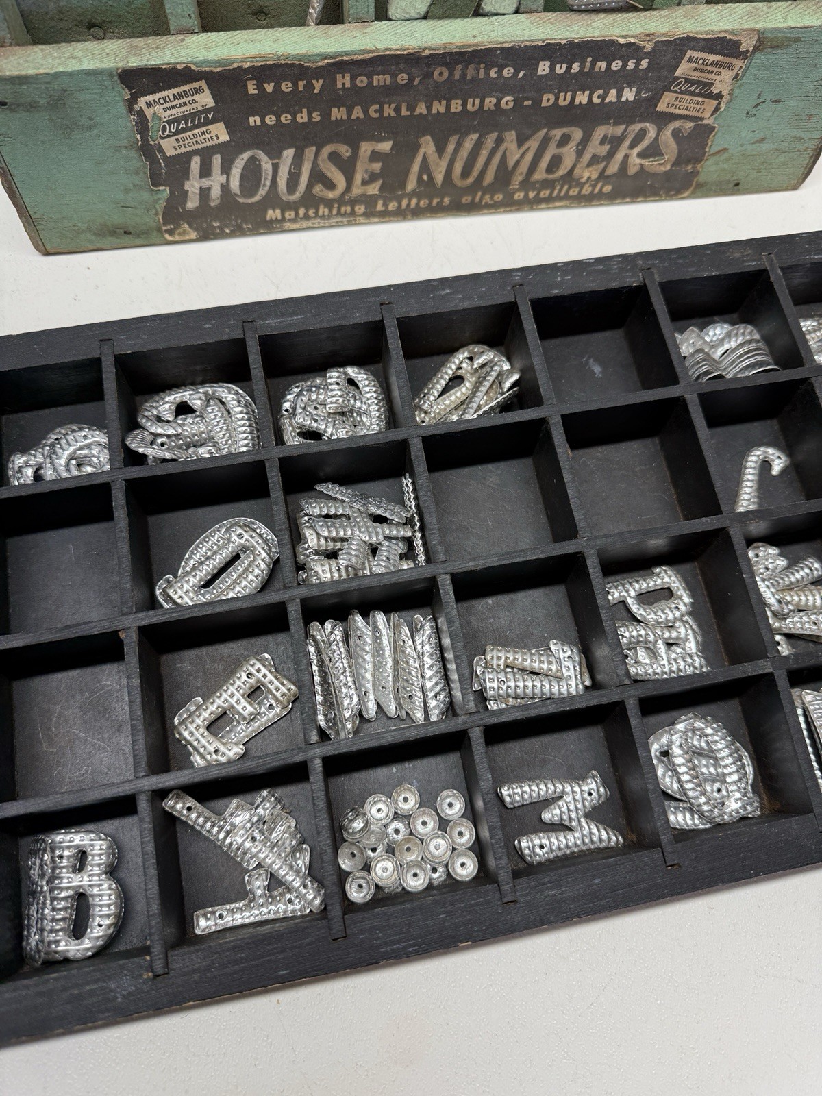Vintage Macklanburg-Duncan House Numbers & Letters Display – Incomplete Set