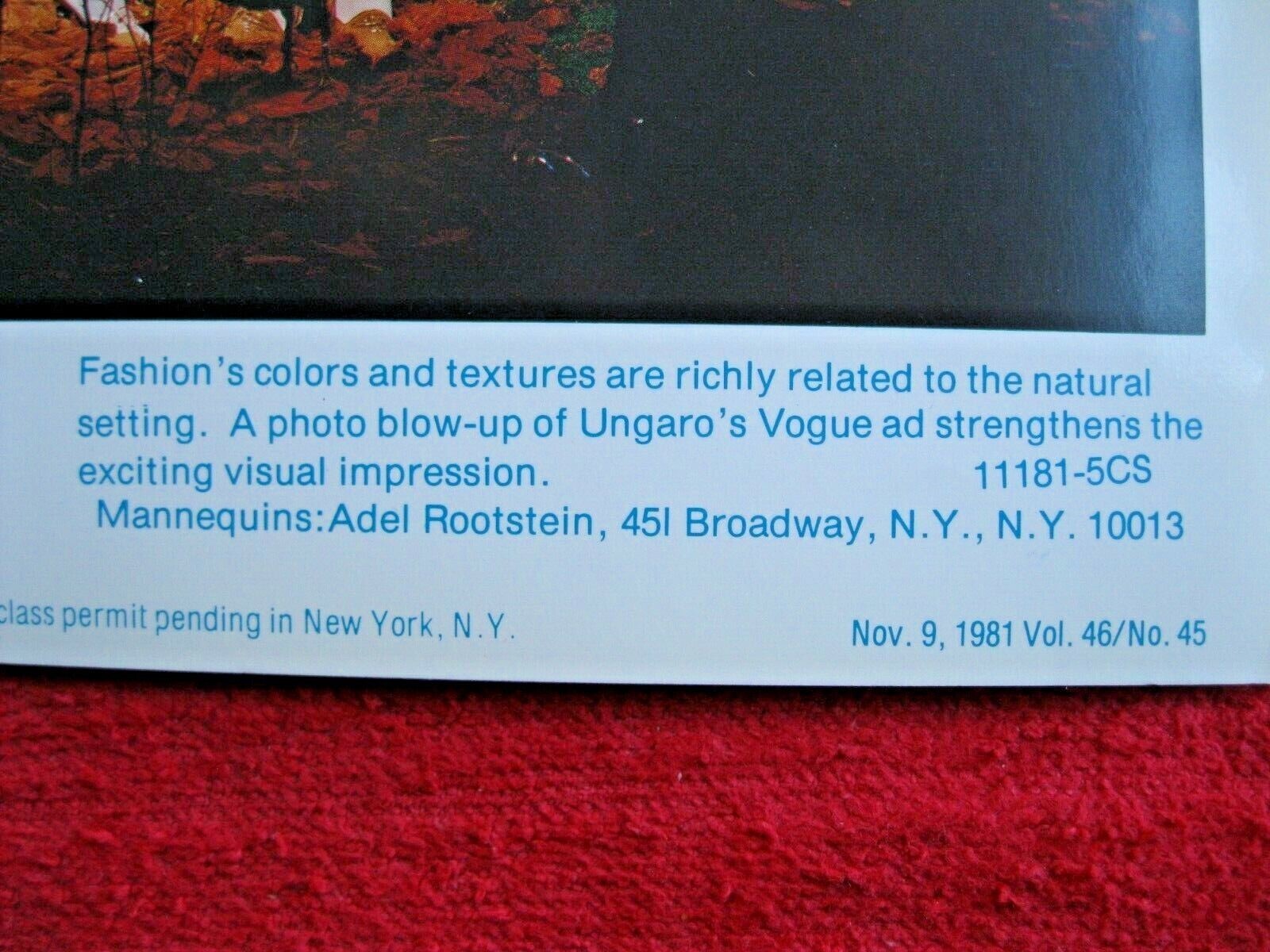 1981 EMANUEL UNGARO, NY STORE WINDOW DISPLAY FASHION COLORS PHOTOGRAPH PRINT 132
