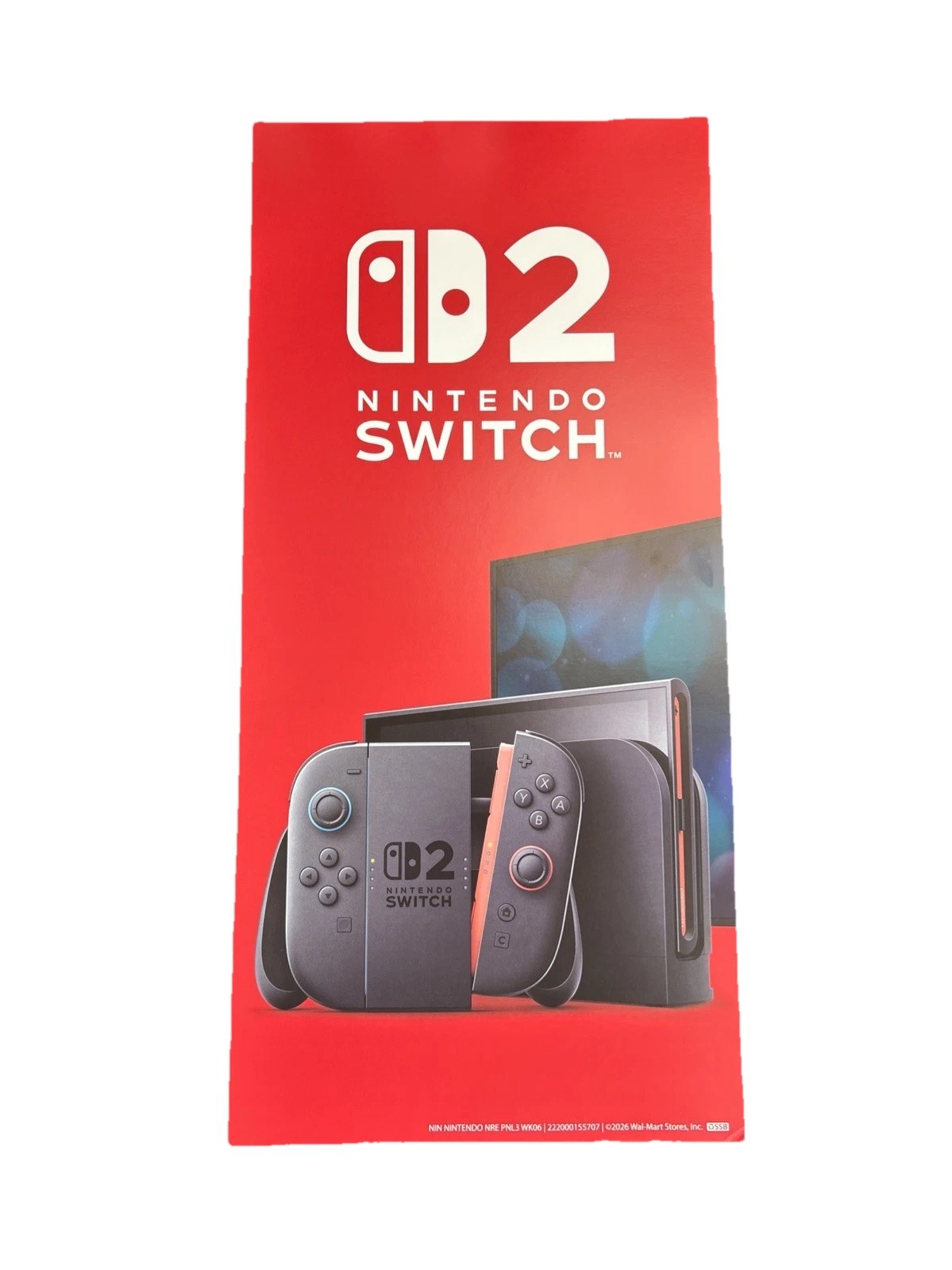Nintendo Switch 2 Console Release Retail Store Promotional Display Sign
