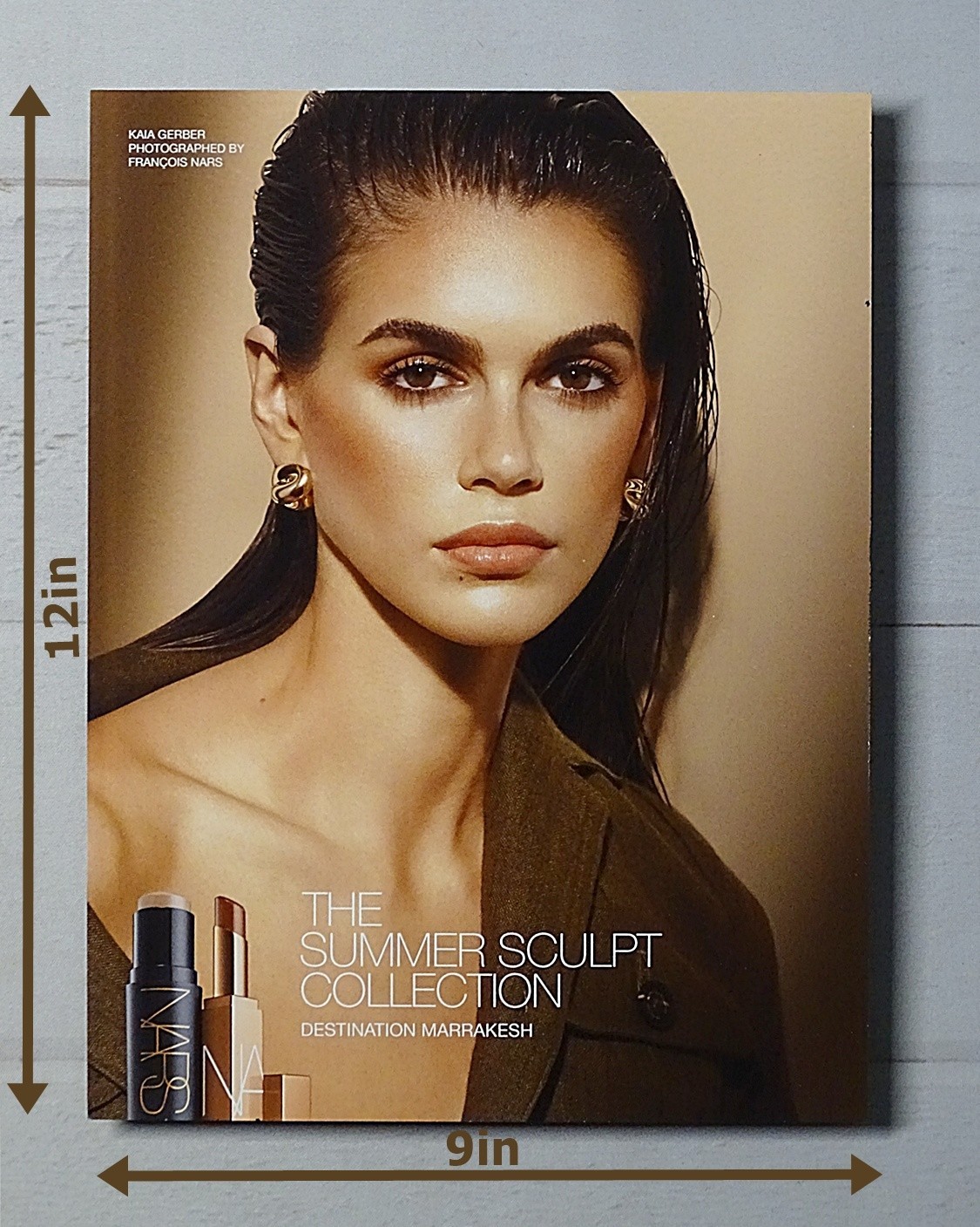 Kaia Gerber Nars Summer Sculpt Coll. Ulta Beauty Promo Display Sign 12×9
