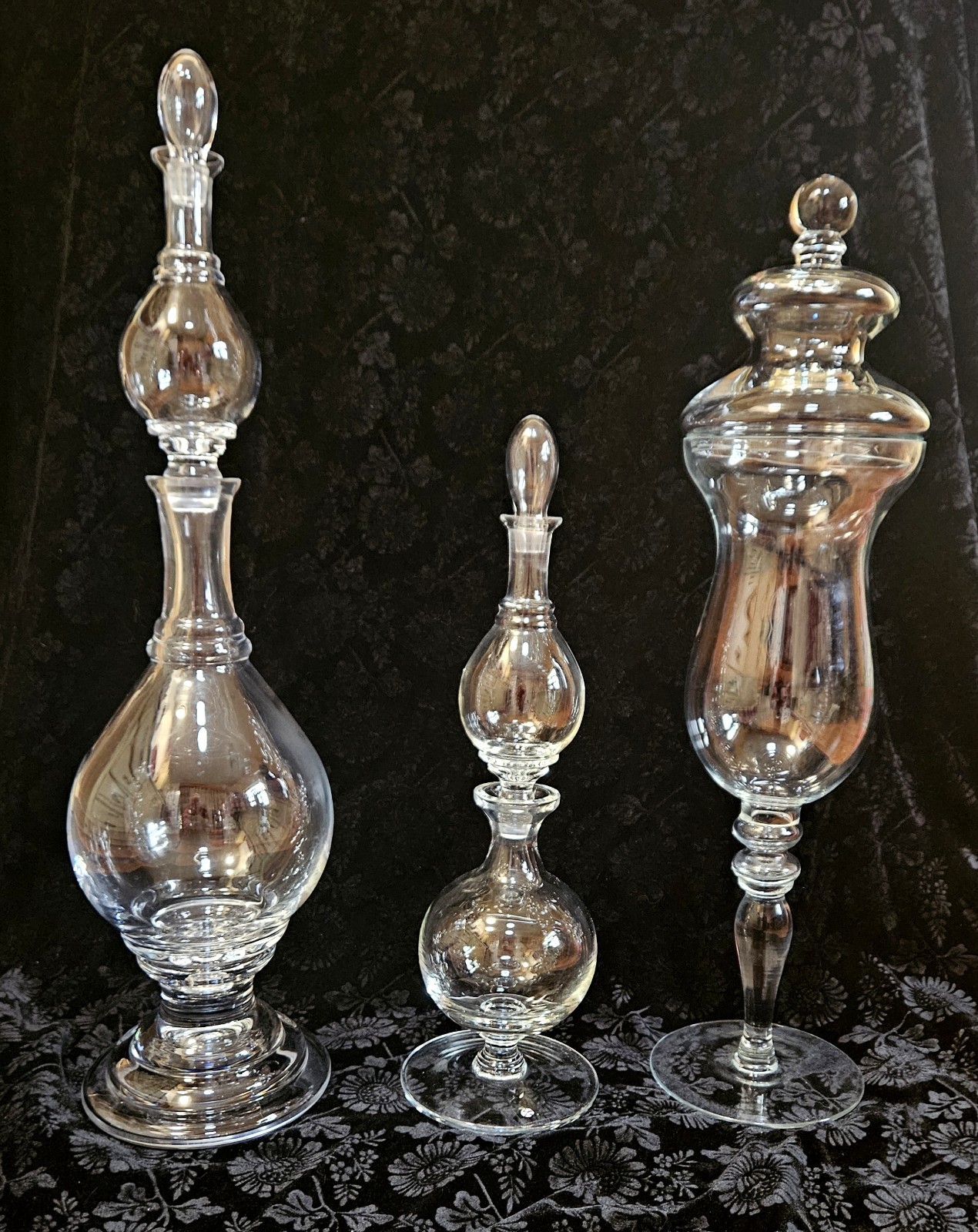 Huge Antique Repro Apothecary Display Jar Pedestal Candy Global Views Blown