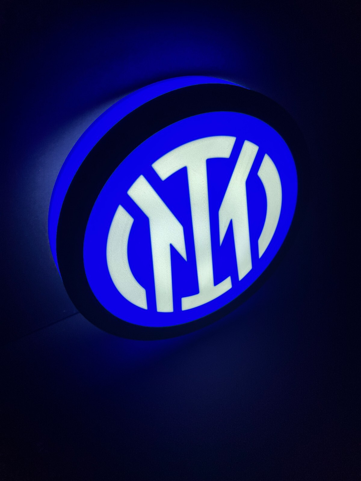 Inter sign plate light FC Internazionale Milano football logo lighted led