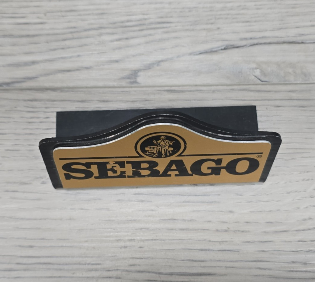 Vtg Sebago Shoes Acrylic Countertop Sign Retail Display Prop Boat Docksides (B)