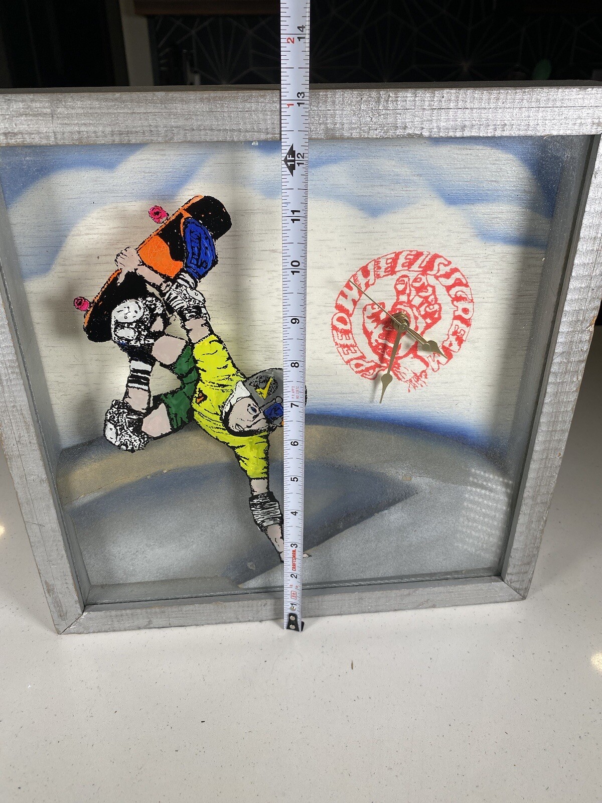 Vintage 80s 90s Santa Cruz Speed Wheels Scream Clock Advertising Store Display